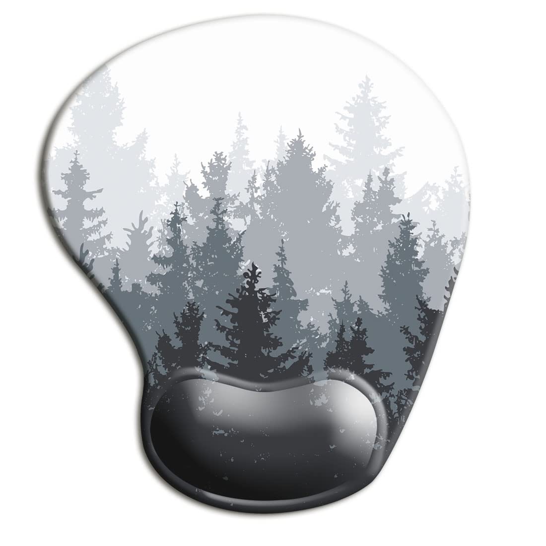 HOPONY Ergonomic Mouse Pad with Wrist Support - Comfortable Gel Mouse Pad for Laptop & PC, Pain Relief Wrist Rest with Non-Slip Rubber Base (9 x 10 Inch, Fog Forest) - Perfect for Office, Gaming & Long Computer Work Sessions