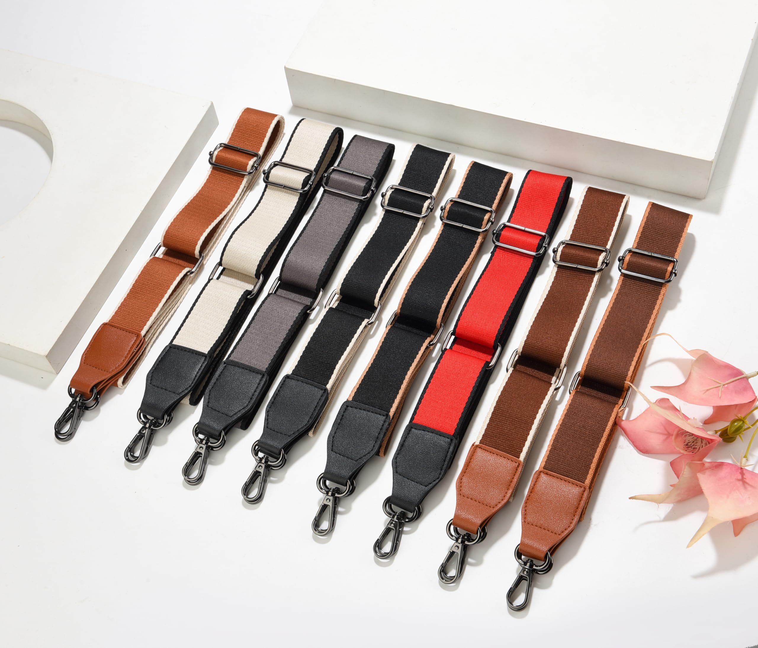 Adjustable Wide Leather Purse Strap Replacement - Gun Black Hardware - Compatible with Handbags, Totes & Shoulder Bags - Perfect for Daily Use, Shopping & Travel Accessories
