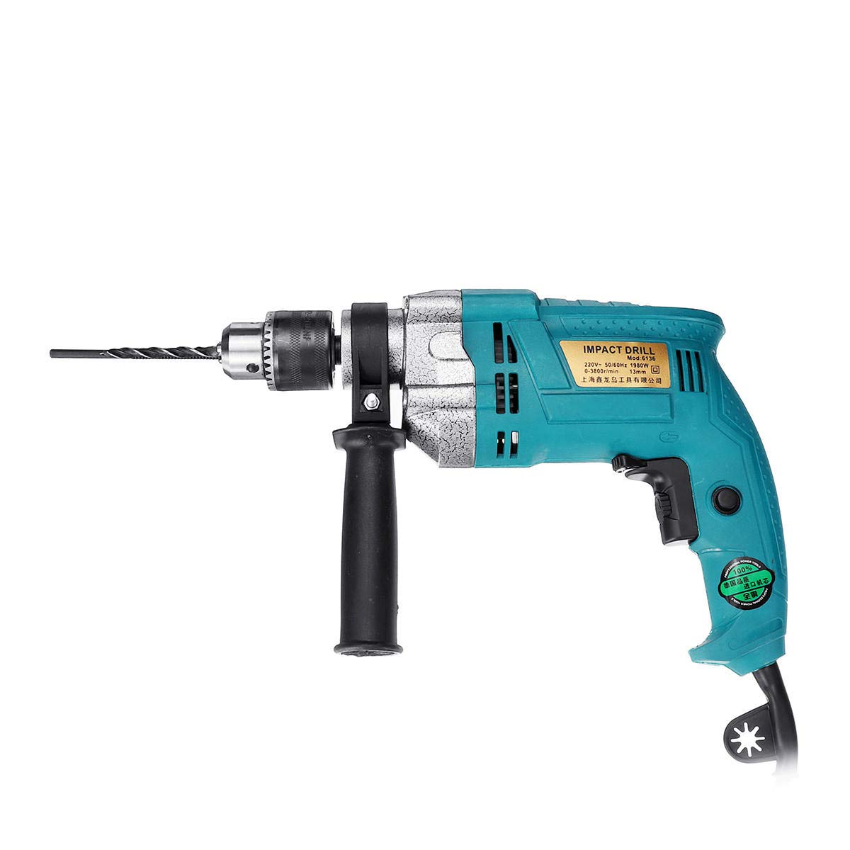 32Pcs Electric Impact Drill Set - 1980W 3800RPM Cordless Screwdriver with Flat Drill & Grinding Attachments - Perfect for DIY Home Repairs, Woodworking, and Metalworking Projects