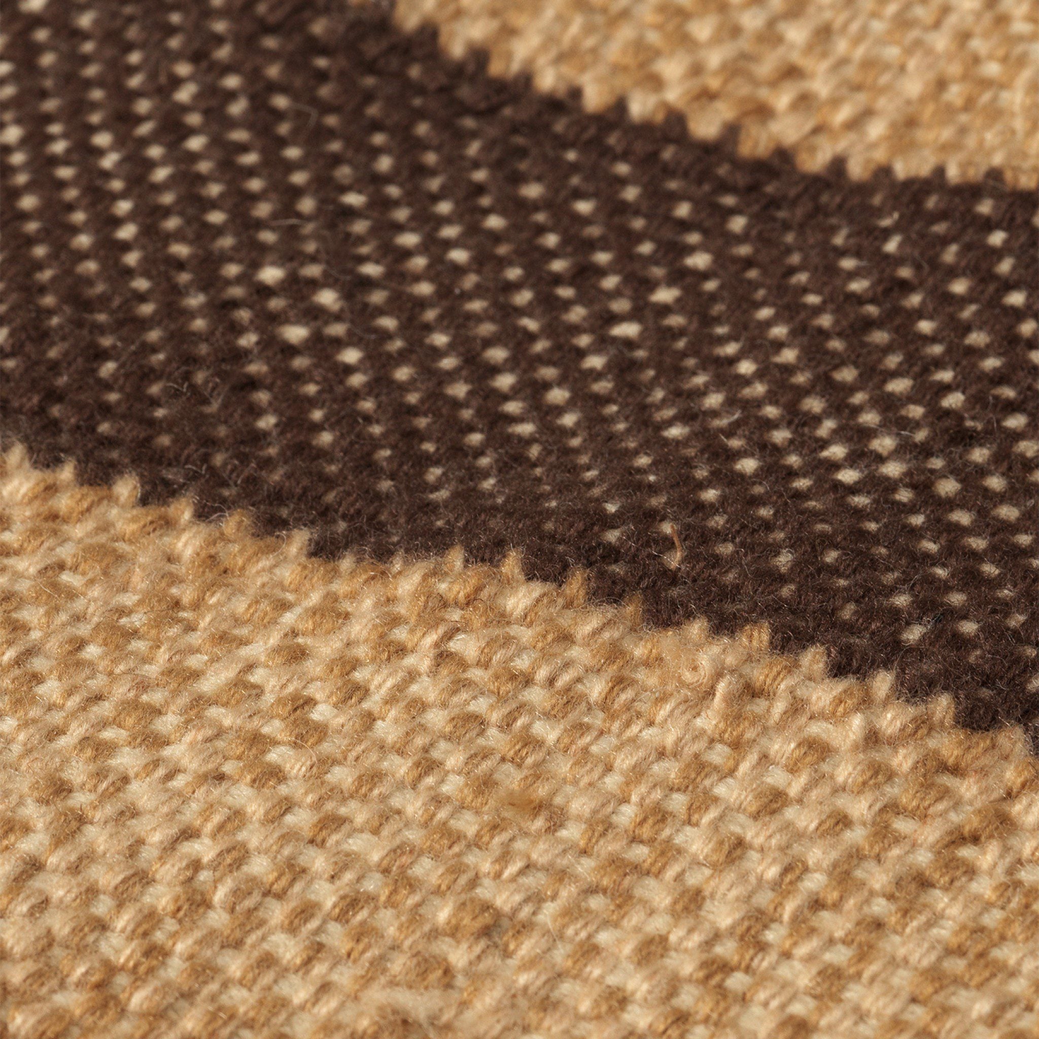 FERM LIVING Ives Runner Rug - Tan & Chocolate - 80x200cm - Non-Slip Kitchen Runner - Perfect for Hallway, Bedroom & Living Room Decor