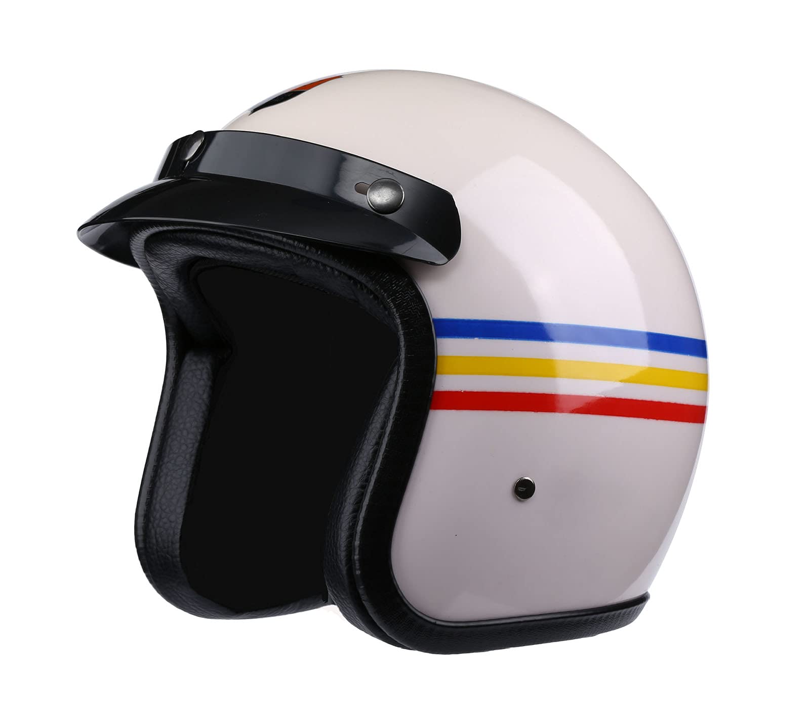 Vintage 3/4 Jet Style Motorcycle Helmet - DOT/ECE Approved Open Face Retro Half Helmet for Men & Women - Safety Crash Helmet for Chopper, Moped, Scooter & Street Riding - Perfect for Urban Commuting & Cruising