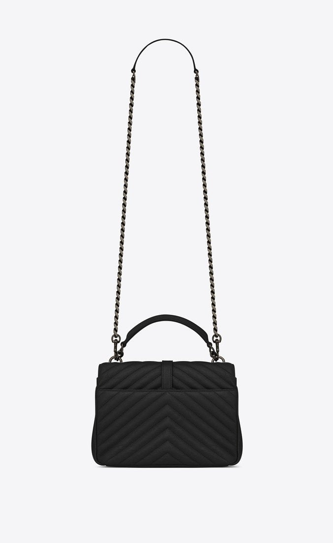 Saint Laurent Classic Medium College Bag in Monogram Earth Grey with Silver-Toned Hardware - Perfect for Work, Travel & Everyday Luxury