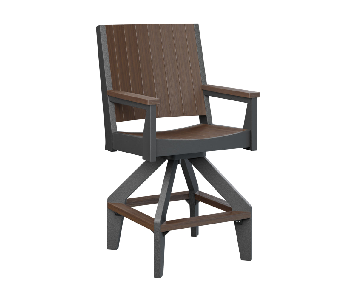 Berlin Gardens Mayhew Chat Swivel Bar Chair - Adjustable Height Counter Stool for Kitchen Island, Breakfast Nook & Home Bar - Comfortable Modern Swivel Seat with Back Support