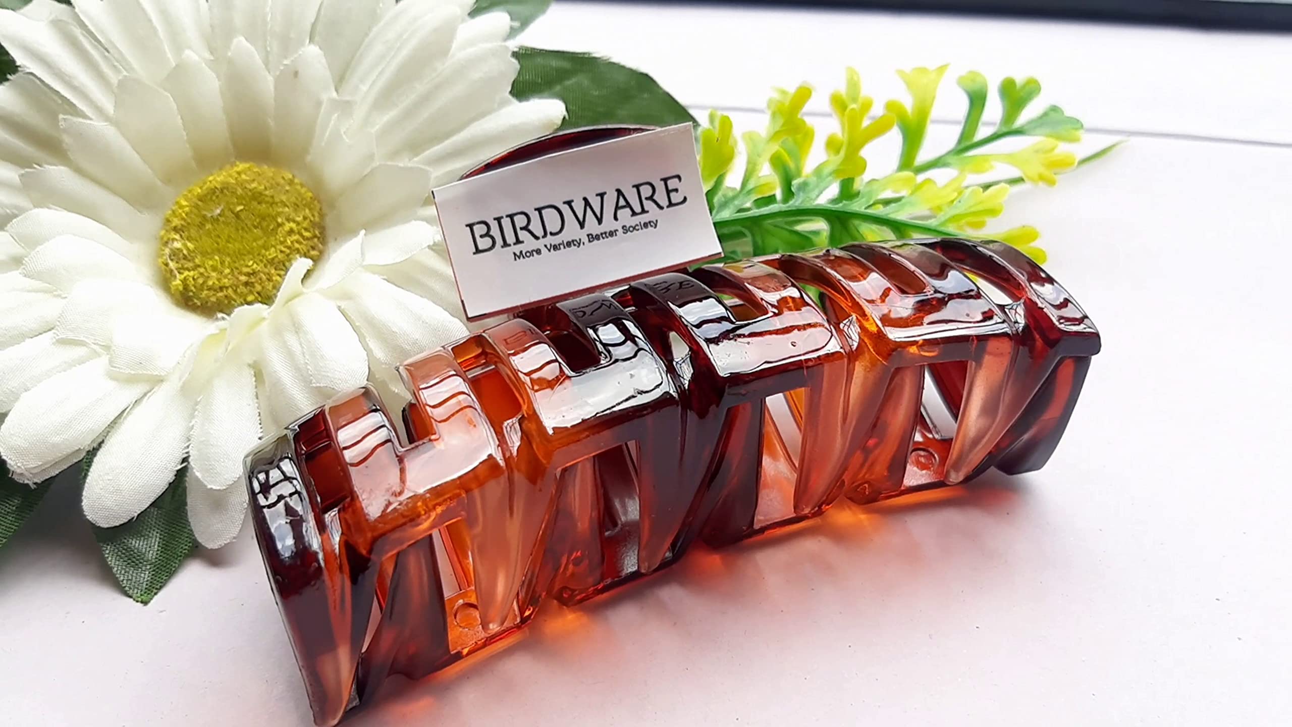 BIRDWARE Large Orange Acrylic Butterfly Hair Clips for Women - 1 Piece | Hair Accessories for Parties, Weddings & Everyday Style