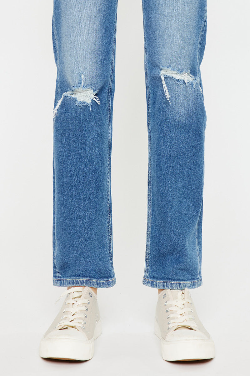Sultana High Rise Slim Straight Leg Jeans for Women - Stretchy Denim Pants, Comfortable & Flattering Fit - Perfect for Casual Wear, Office & Date Nights