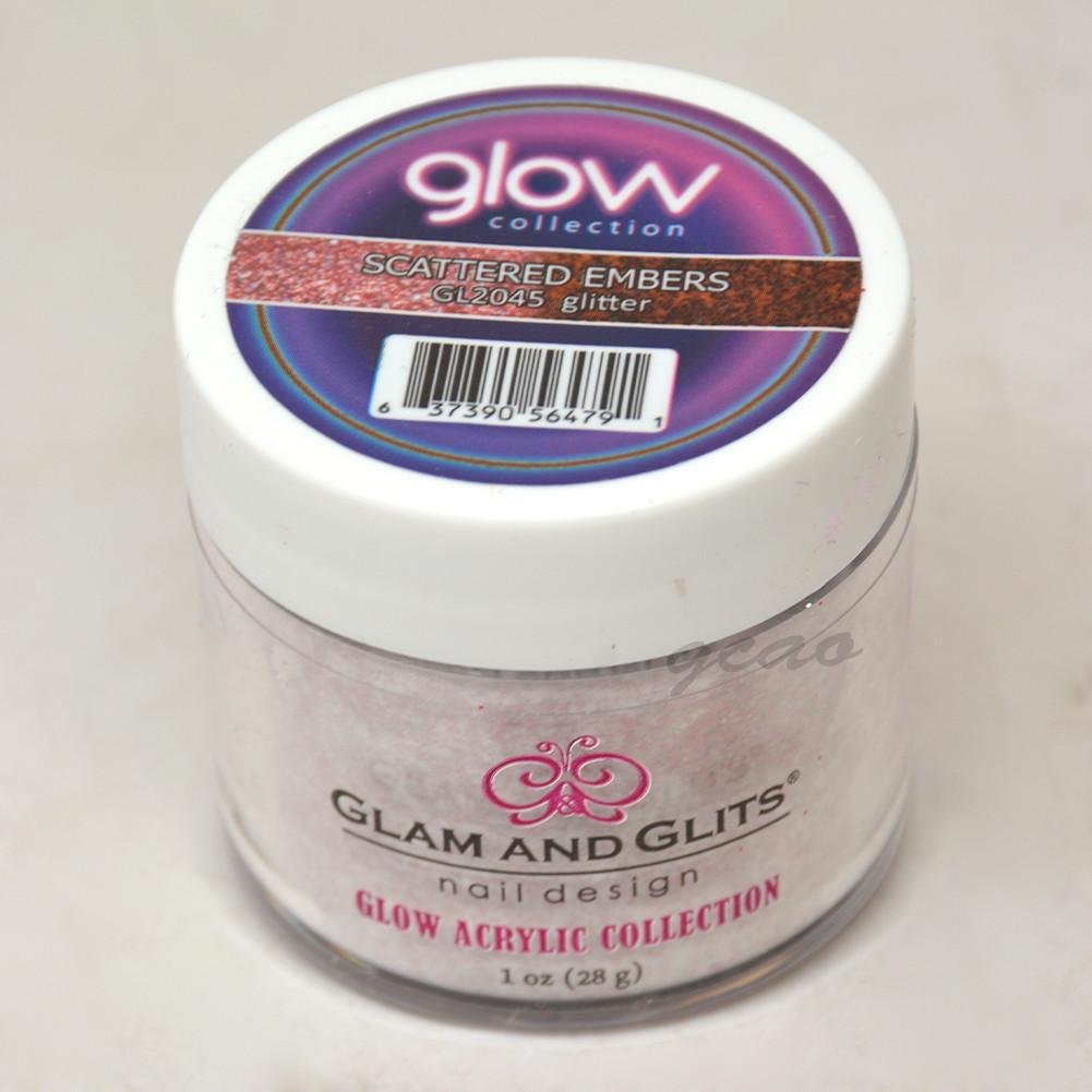 Glam and Glits Glow Acrylic Powder GL 2045 Scattered Embers - Professional Nail Art Powder for Acrylic Nails, Gel Extensions & DIY Manicures - Perfect for Parties, Weddings & Special Occasions
