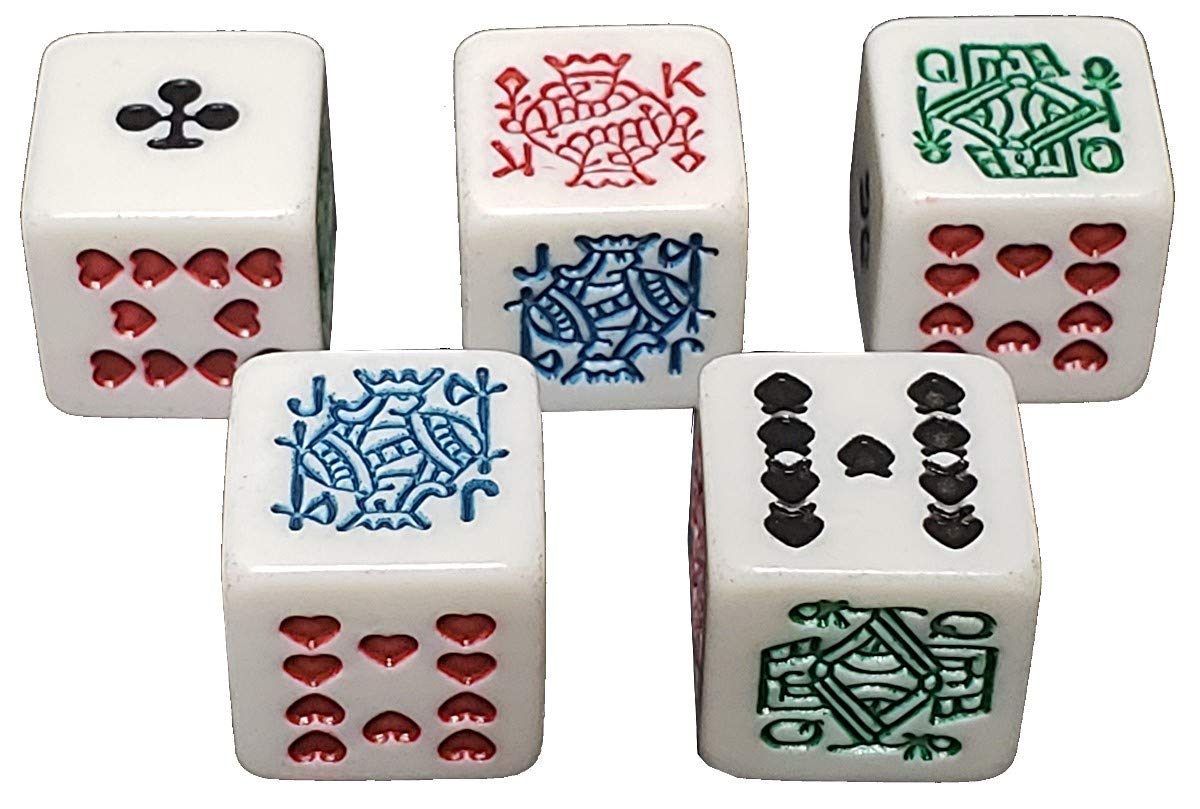 Premium Black Leatherette Dice Cup with Storage - Poker Dice Set Included (Clubs Ace Design) - Perfect for Casino Nights, Poker Parties & Board Games