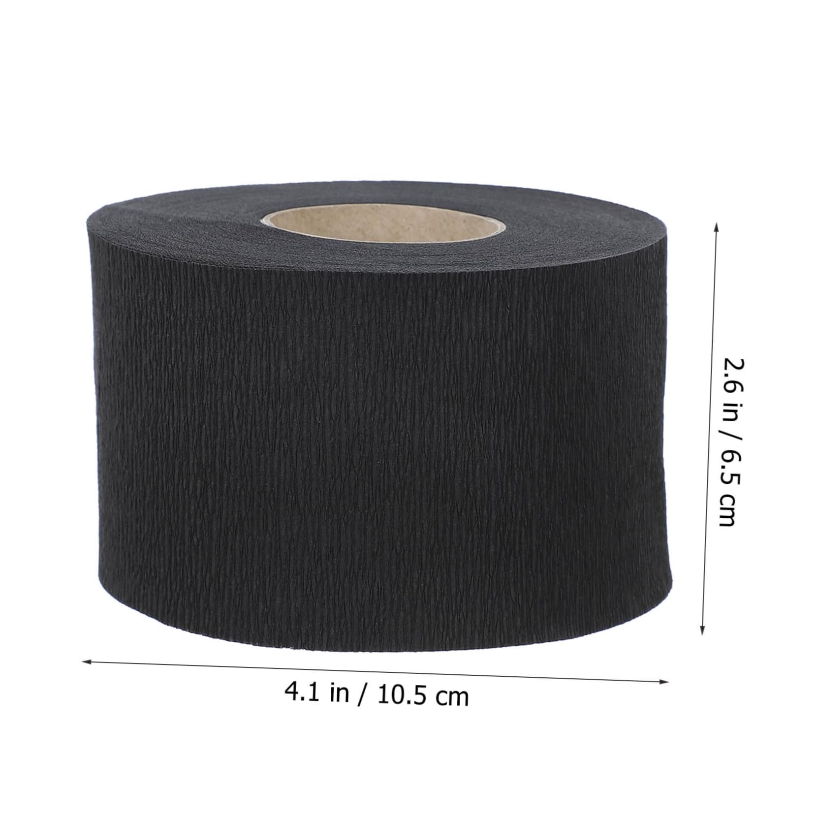 FOMIYES 4 Rolls Stretchy Barber Paper Neck Strips - Disposable Haircut Neckbands for Salon & Home Use, Black - Perfect for Hairdressers, Stylists & DIY Haircuts