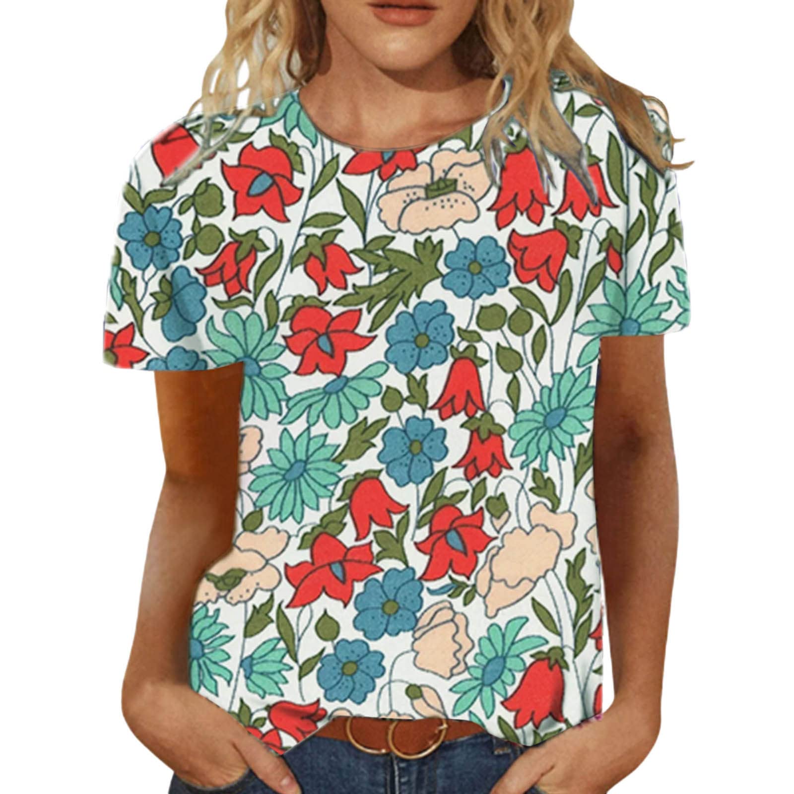 Women's Loose Casual Short Sleeve T-Shirt - Cute Blouse Top for Everyday Wear | Perfect for Summer Outfits, Beach Vacations & Casual Dates