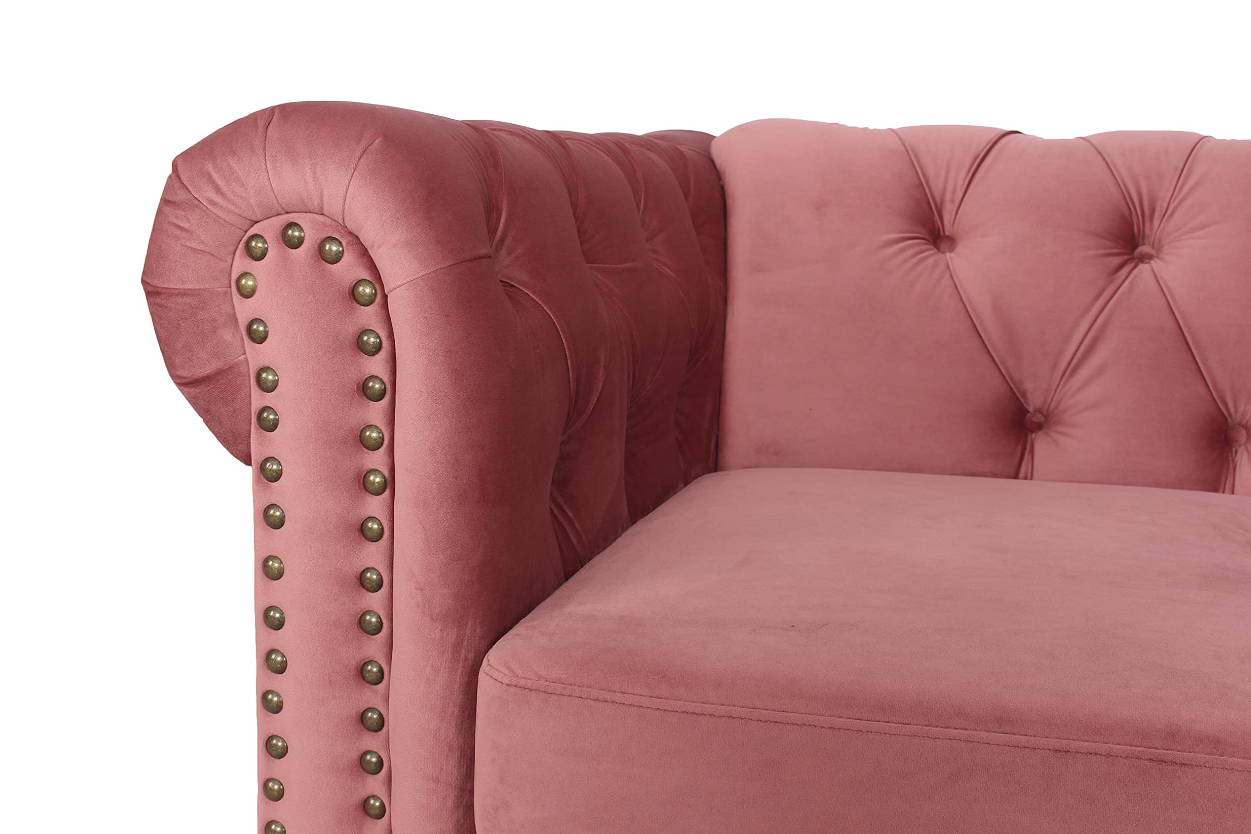 Modern Chesterfield Sofa Set with Nail-Head Trim - Tufted Fabric Sofa & Accent Chairs for Living Room & Office - Perfect for Home Decor, Lounge & Entertainment Spaces