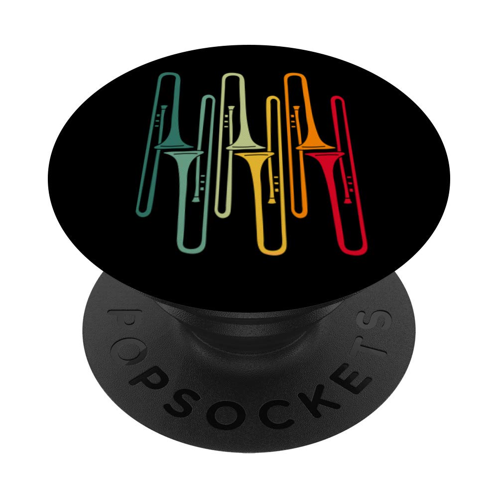Vintage Retro Trombone PopSockets Phone Grip & Stand - Expandable Holder for iPhone, Android Smartphones & Tablets | Perfect for Musicians, Band Members & Music Lovers