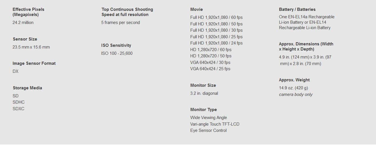Nikon D5500 DX-Format Digital SLR Camera with 24.2MP Sensor & 3.2