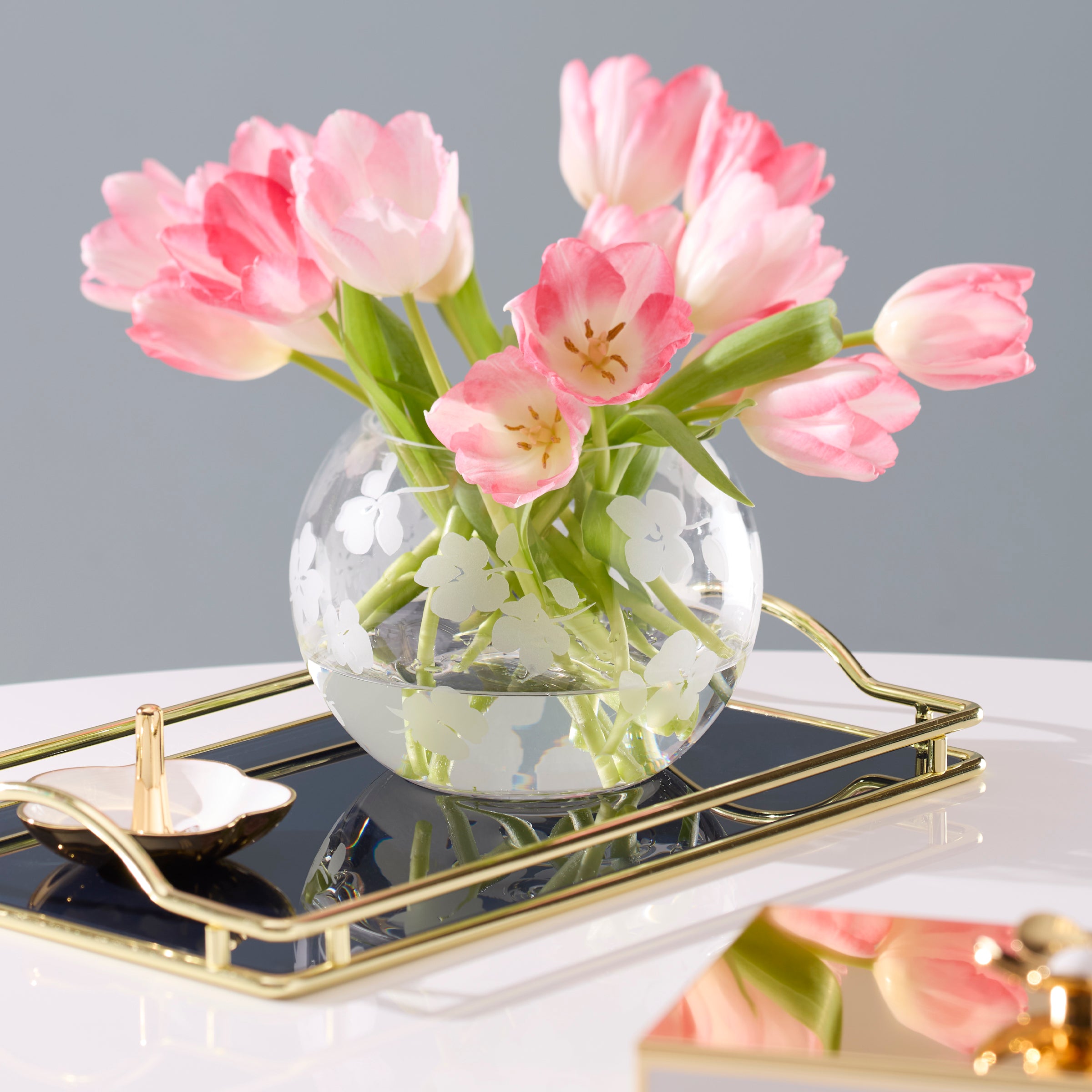 Spring Pansies Glass Petite Rose Bowl - Elegant Floral Centerpiece for Weddings, Home Decor & Gift Giving