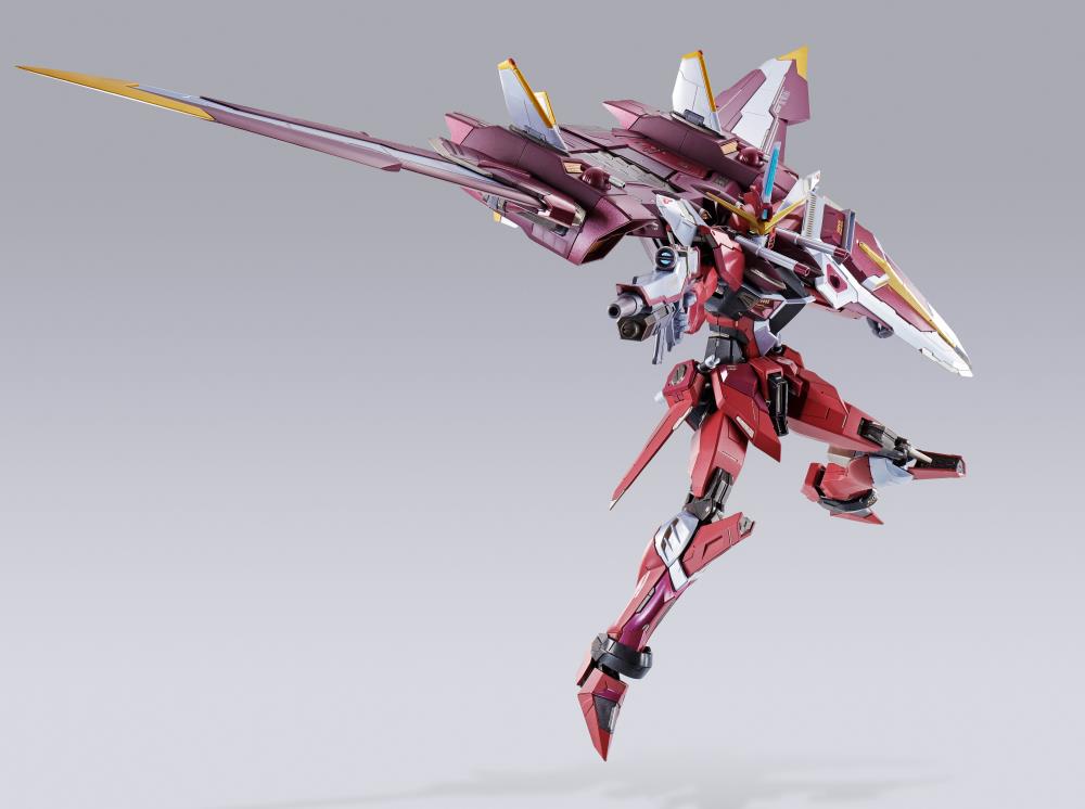 Bandai Metal Build Gundam SEED Justice Gundam Action Figure - High-Quality Collectible Model Kit for Anime Fans & Gundam Enthusiasts - Perfect for Display, Collection, and Role-Playing Battles
