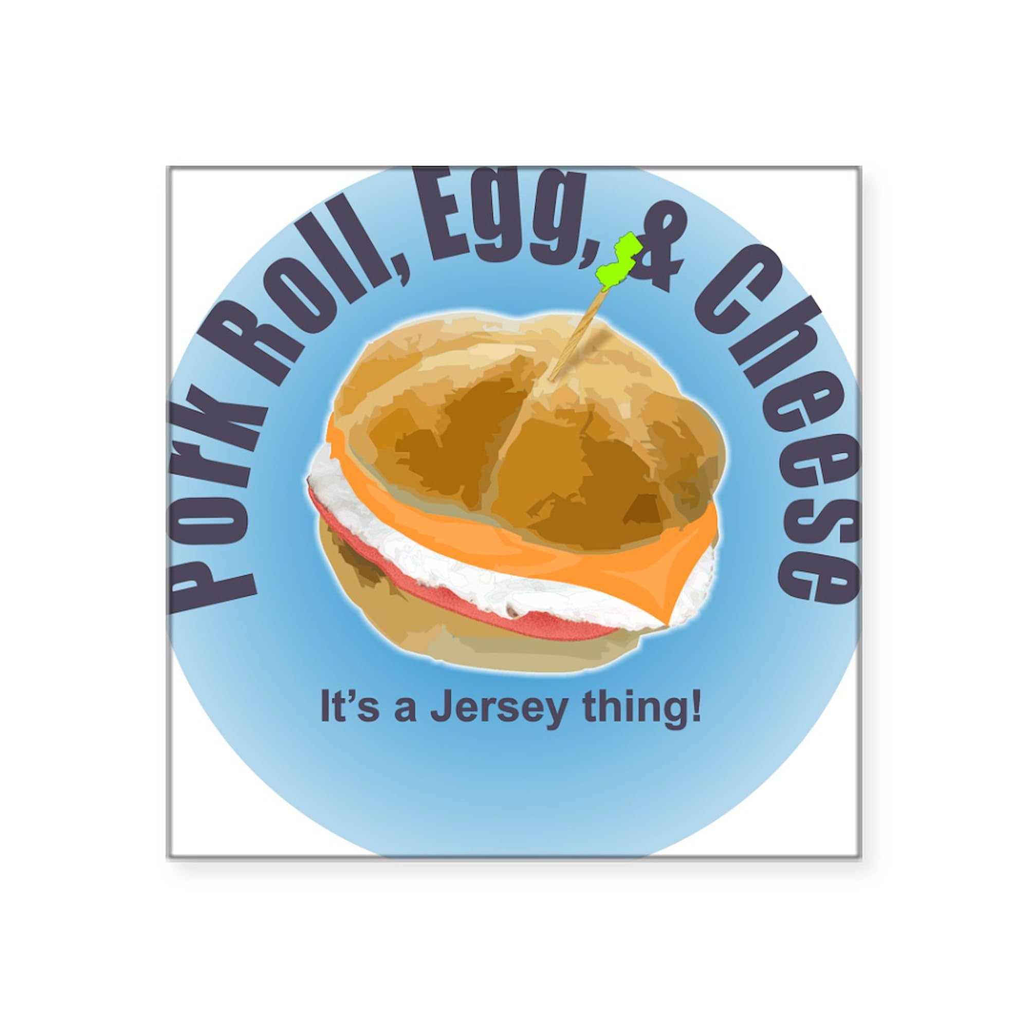 Pork Roll Square Sticker - Durable Vinyl Bumper Sticker for Cars, Laptops & Water Bottles - Funny Foodie Decal for NJ Pride & Breakfast Lovers