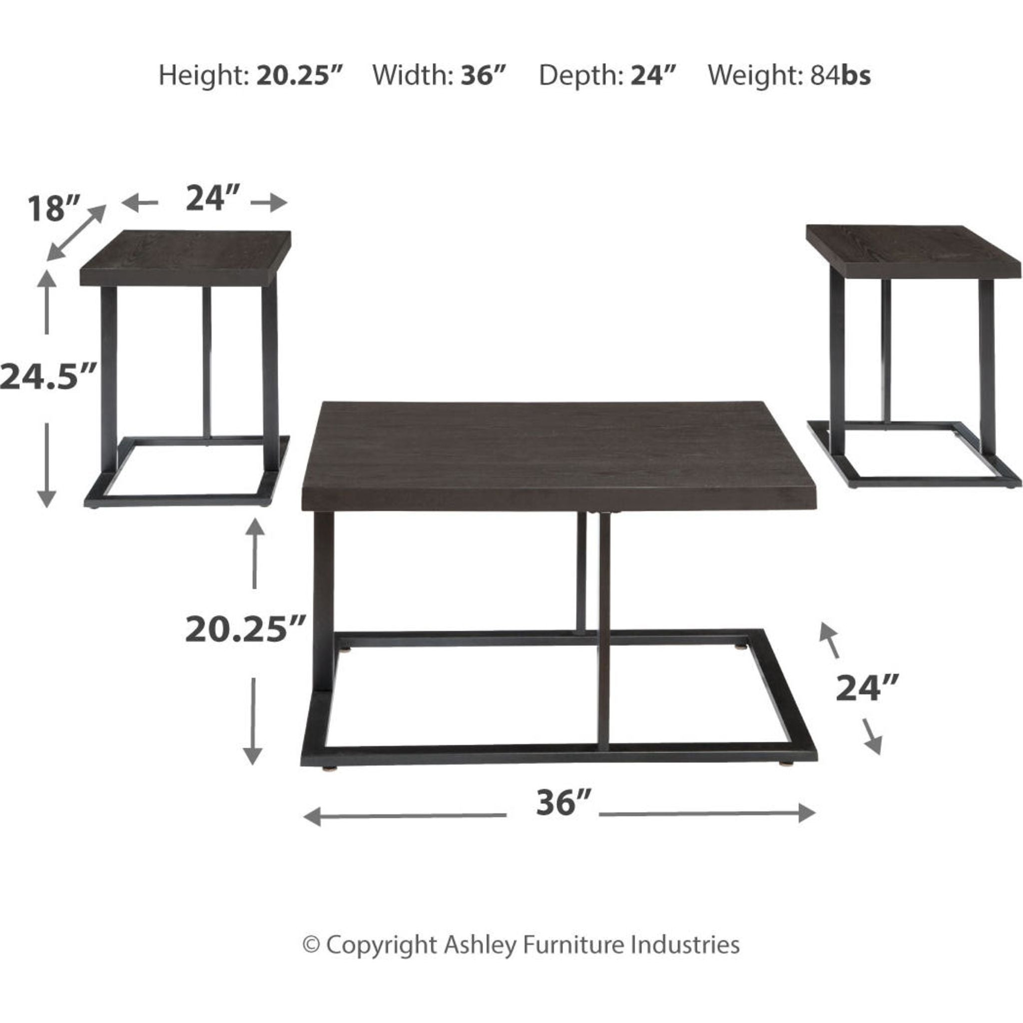 Airdon 3-Pack Bronze Side Tables - Perfect for Living Room, Bedroom, or Outdoor Patio Decor