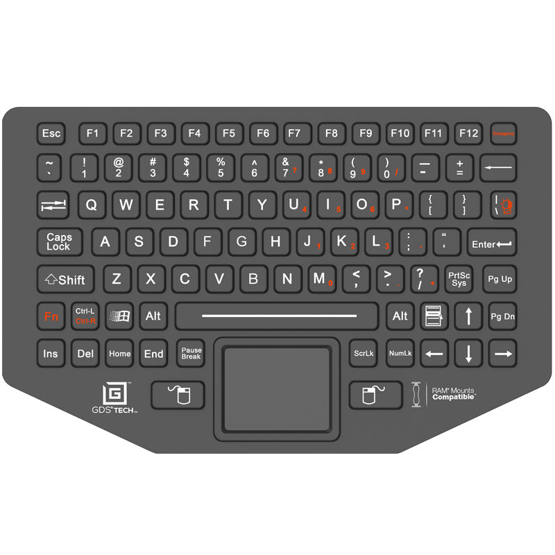 GDS® Keyboard™ with Track Pad (RAM KB2 USB) - Ergonomic Wireless Keyboard for PC, Mac, Laptop - Perfect for Office, Gaming & Home Use
