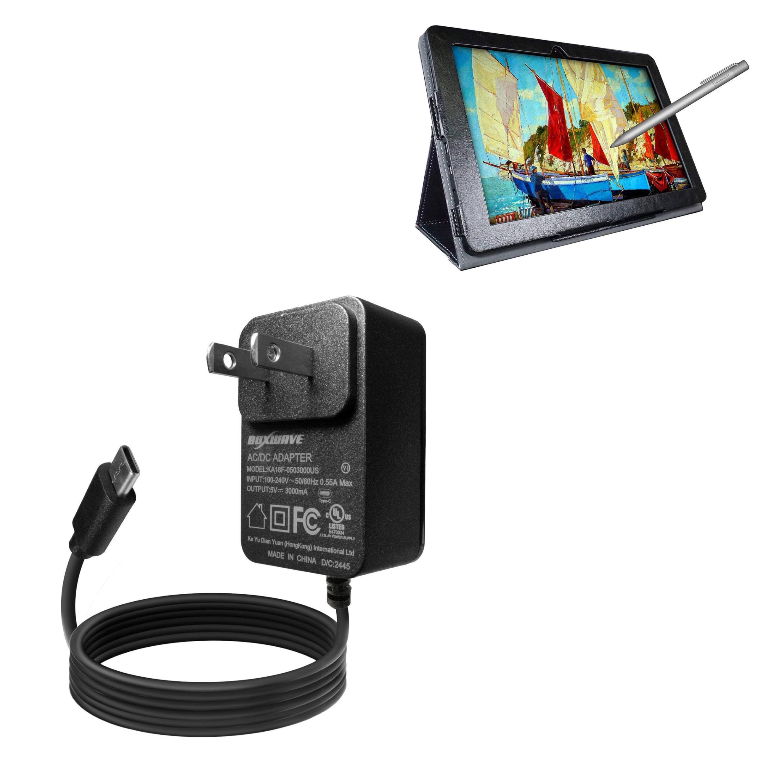 Simbans PicassoTab 10 Fast Charger - 15W Wall Charger with 6ft Built-in Cable | Rapid Charging Power Adapter for Tablets | Perfect for Home, Office & Travel Use