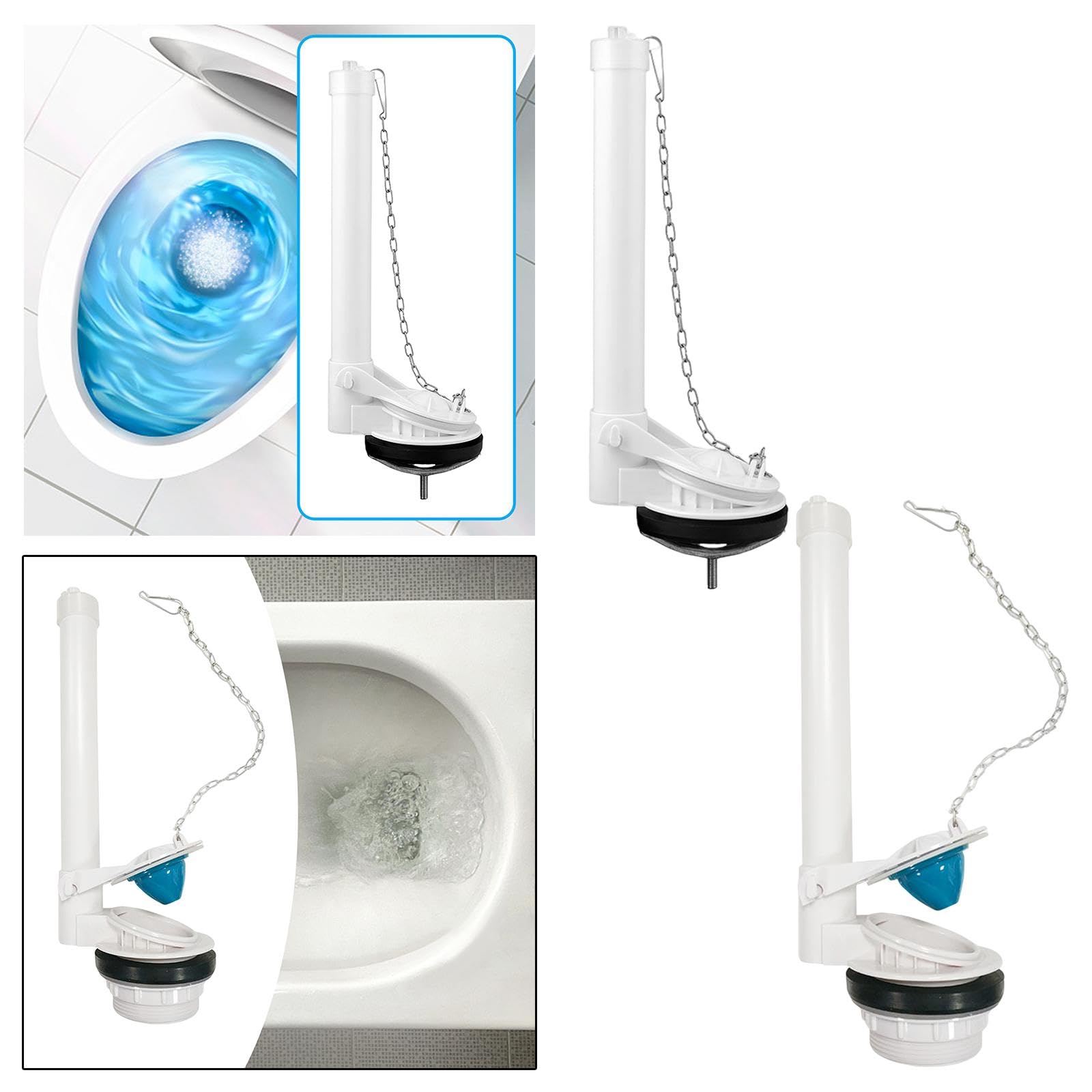 Universal CALANDIS® Toilet Flush Valve Replacement - High-Quality Bathroom Accessory & Integral Drain Valve Kit (1 Flush Valve Assembly) for Easy Toilet Tank Repair | Perfect for Home, Hotel & Commercial Restroom Maintenance