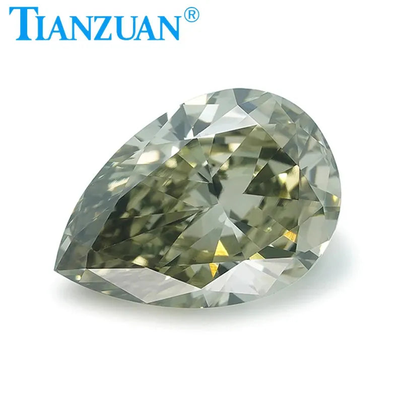 1.47ct VVS2 Lab-Created CVD Pear-Shaped Fancy Vivid Green Diamond - 2EX Cut Loose Gemstone with GEMID Certification | Perfect for Engagement Rings, Pendants & Fine Jewelry Making