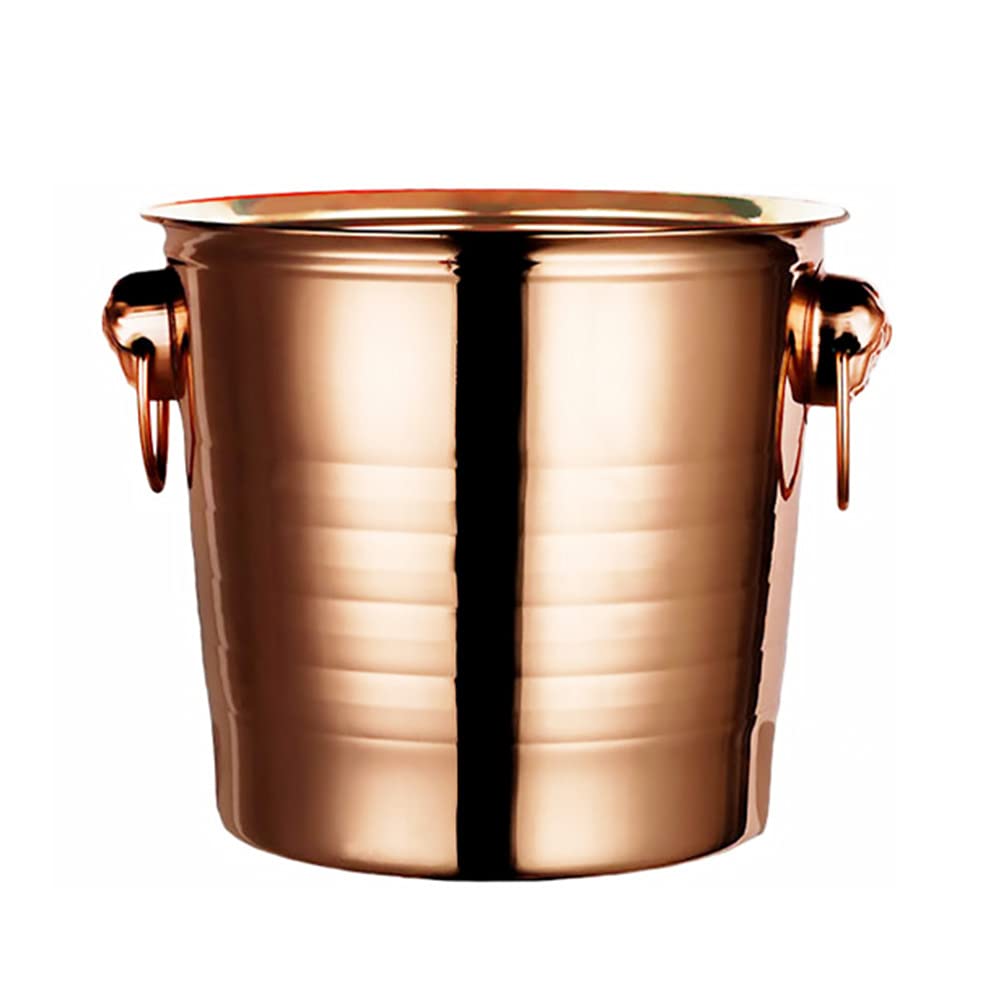 Premium Stainless Steel Ice Bucket for Cocktail Bar - Thickened Rose Gold Ice Storage Container with Scoop - Perfect for Home Bars, Parties, and Wedding Receptions