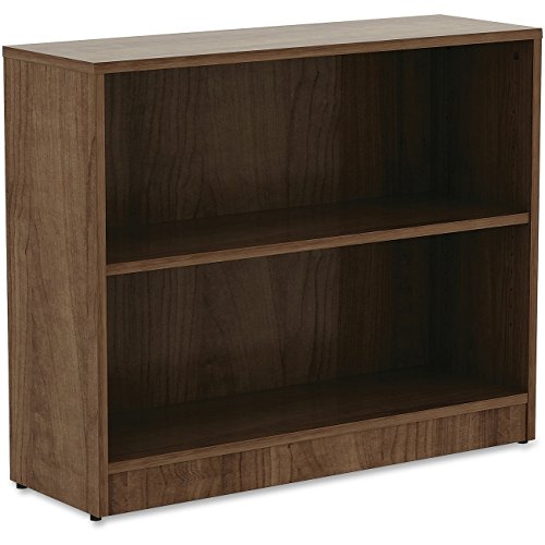 Modern 2-Shelf Walnut Bookcase - Stylish Storage for Home Office, Living Room & Bedroom - Perfect for Books, Decor & Organizing Small Spaces