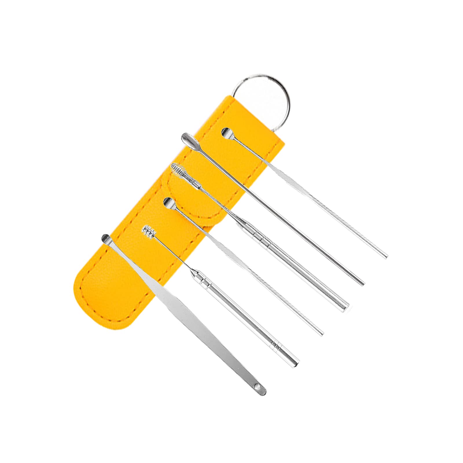 7PCS Professional Ear Wax Removal Kit - Reusable Spiral Ear Cleaner Tools Set with Curette for Safe Earwax Cleaning at Home, Travel & First Aid Use