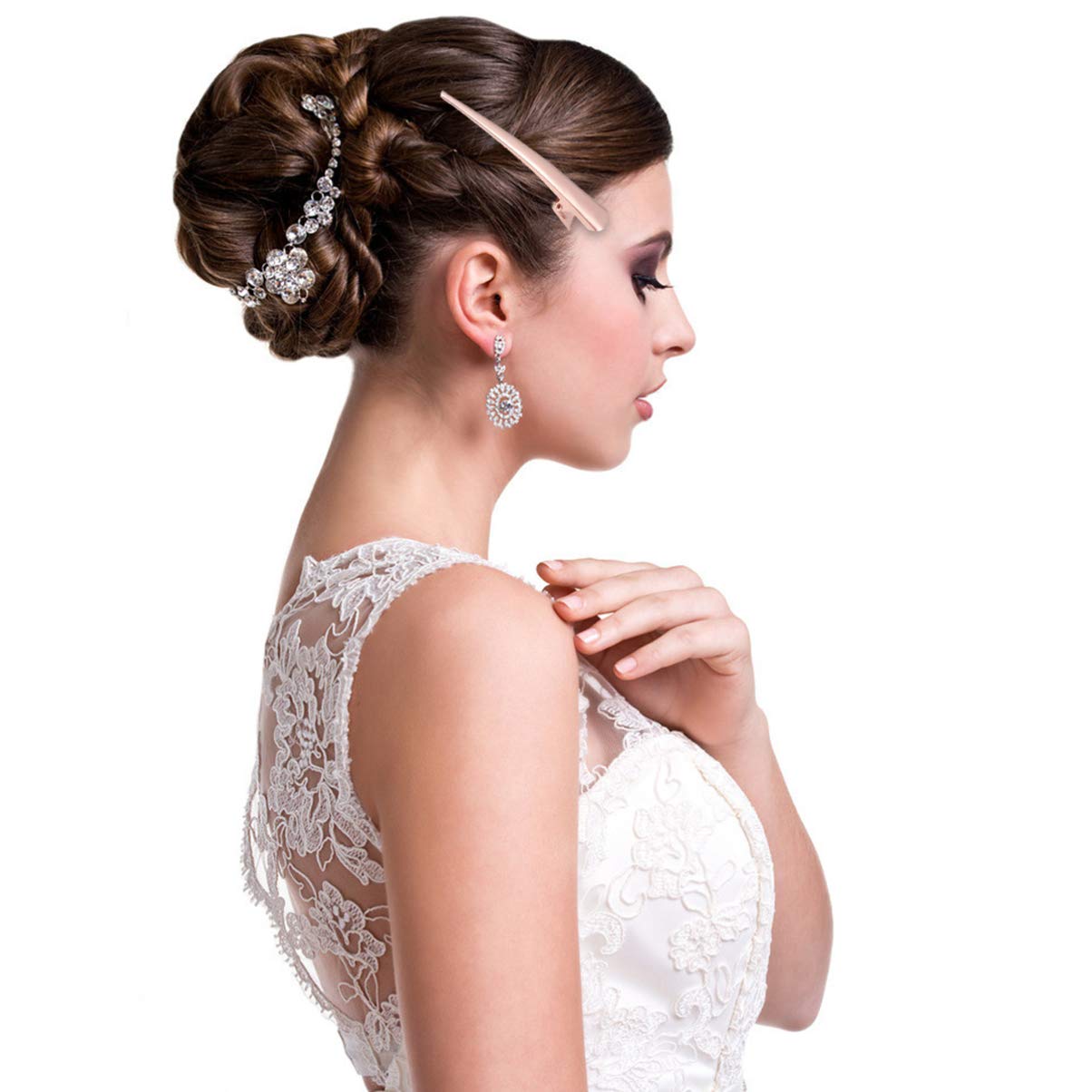 **KALLORY 12Pcs Long Alligator Hair Clips - Large Duckbill Clips for Thick & Thin Hair, Non-Slip Metal Barrettes in Rose Gold - Perfect for Styling, Braids, Ponytails & Updos**