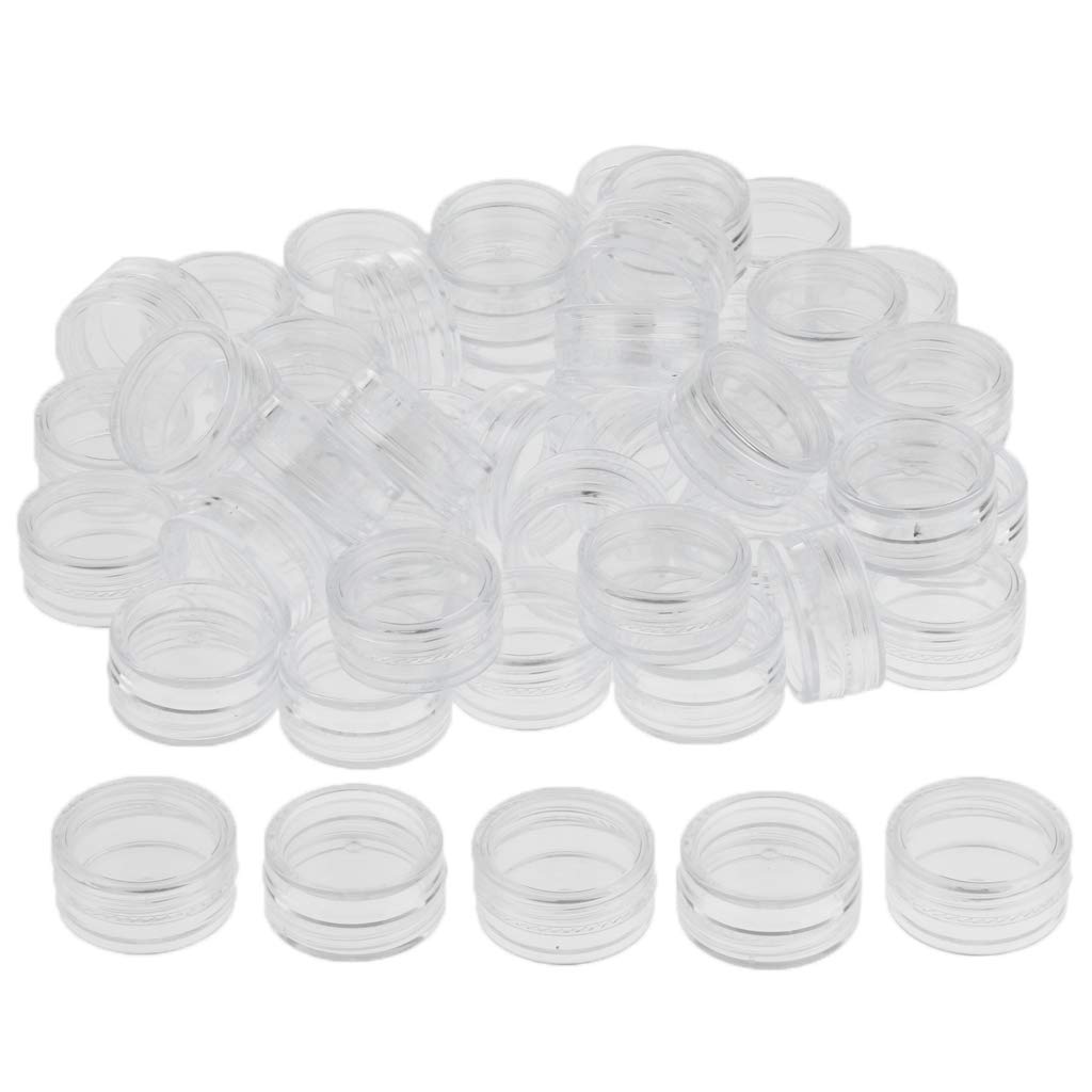 50pcs Reusable Plastic Storage Jars with Lids - 3g Small Containers for Nail Art, Jewelry Organizer & DIY Crafts | Perfect for Salon, Home Organization & Travel Accessories