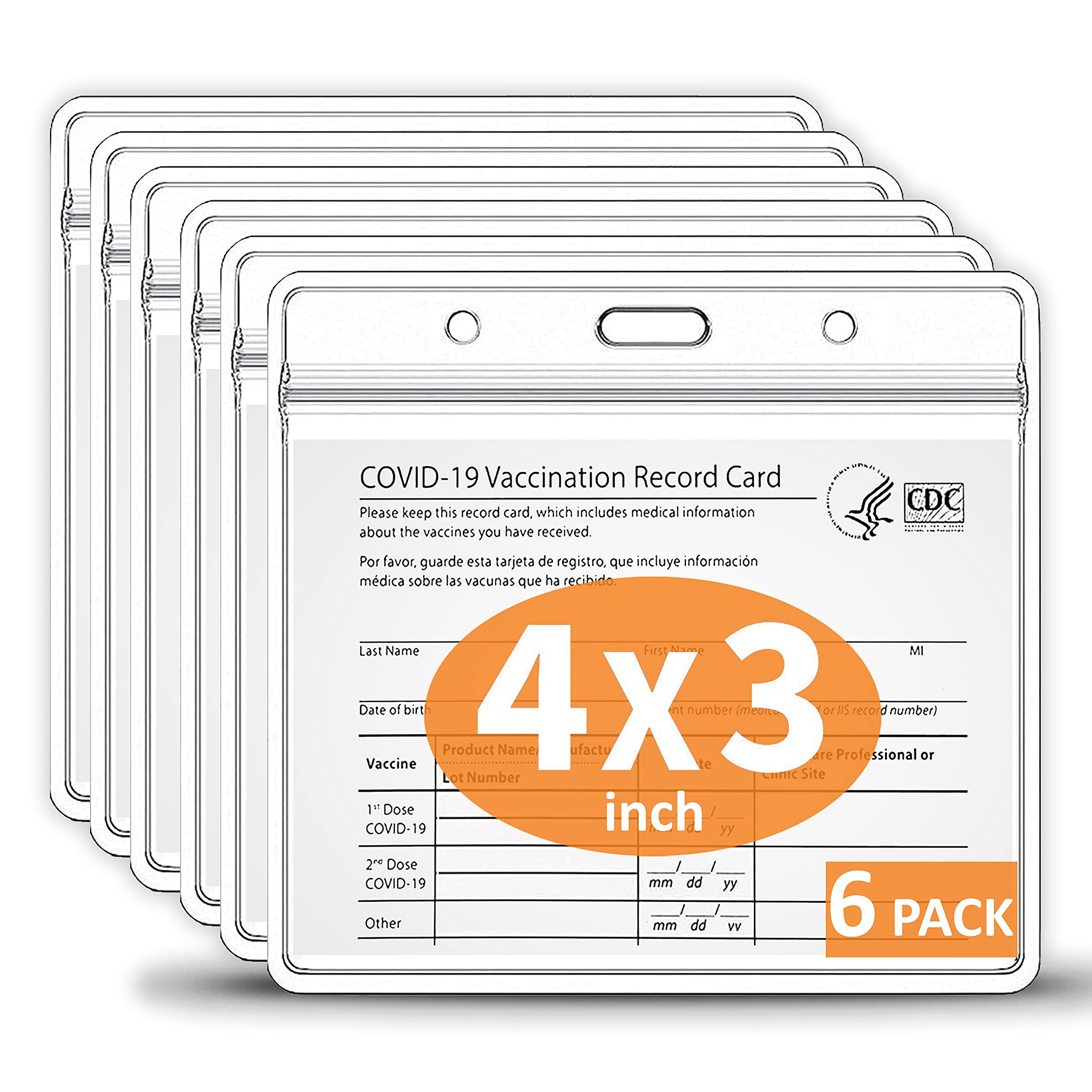 Waterproof Transparent COVID Vaccine Card Protector - 3x4 Inch CDC Vaccination Card Holder - Durable Plastic ID Badge for Travel & Medical Records - Perfect for Airports, Pharmacies & Health Clinics
