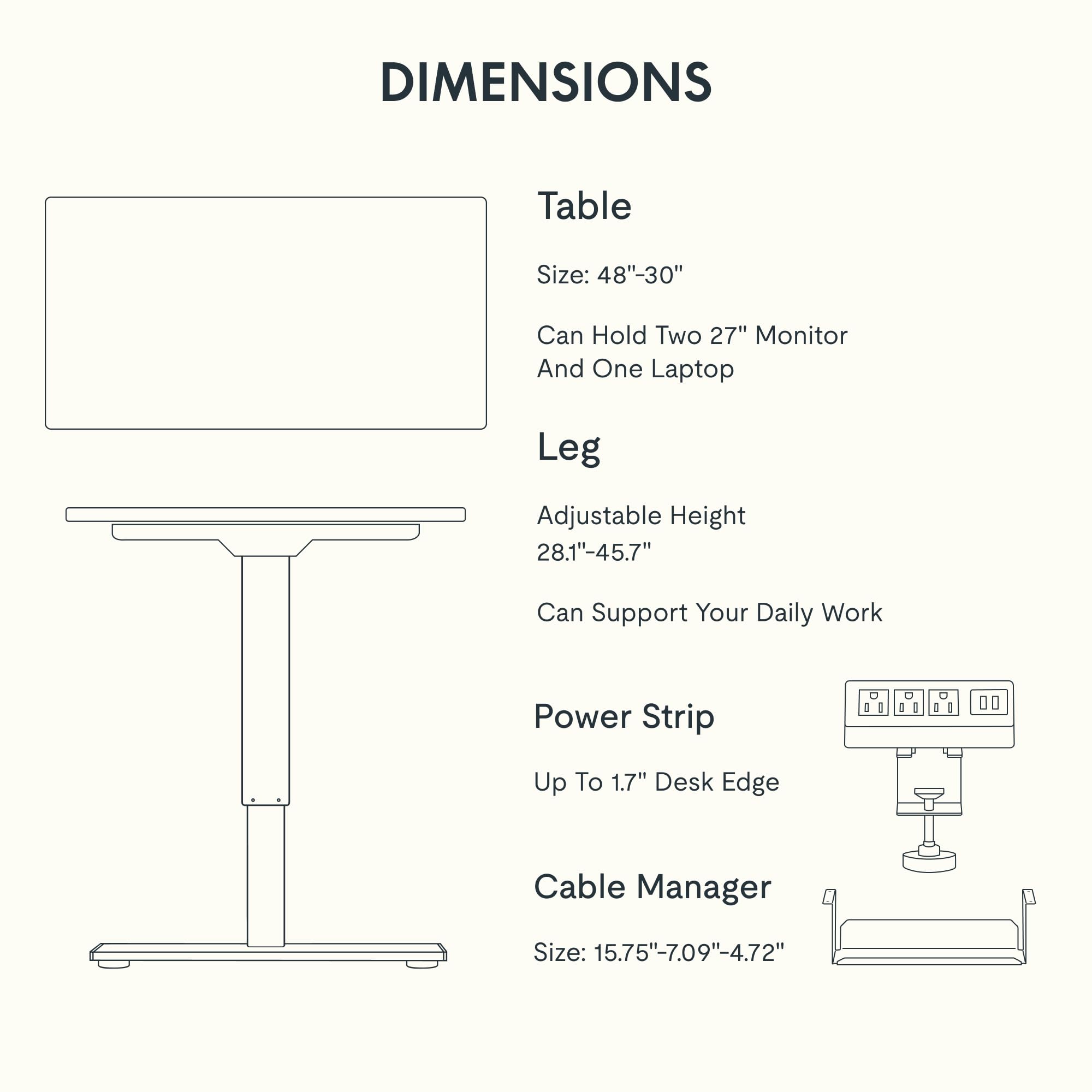 FlexiSpot EN2 Whole-Piece Electric Standing Desk - 48 x 30 Inch Height Adjustable Workstation with Built-in Power Strip & Cable Management (Black Frame/Rustic Brown Top) - Perfect for Home Office, Gaming Setup & Ergonomic Workspace