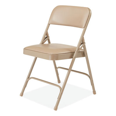 NPS Folding Chairs with Vinyl Seat - Set of 4 Heavy Duty Portable Chairs for Outdoor Events, Camping, Picnics & Home Use
