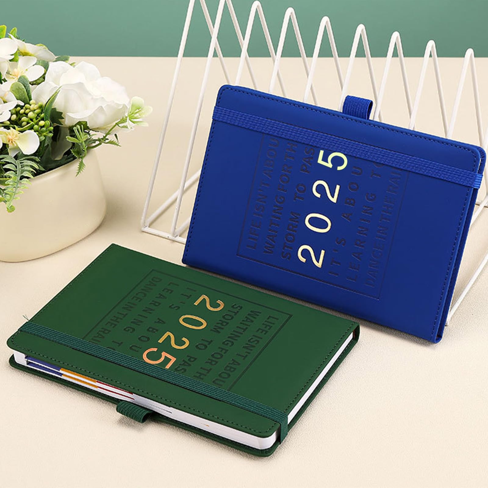 2025 Leather Planner - Academic & Weekly Monthly Planner with Elastic Band & Pen Holder - Perfect for Students, Professionals & Organizing Schedules