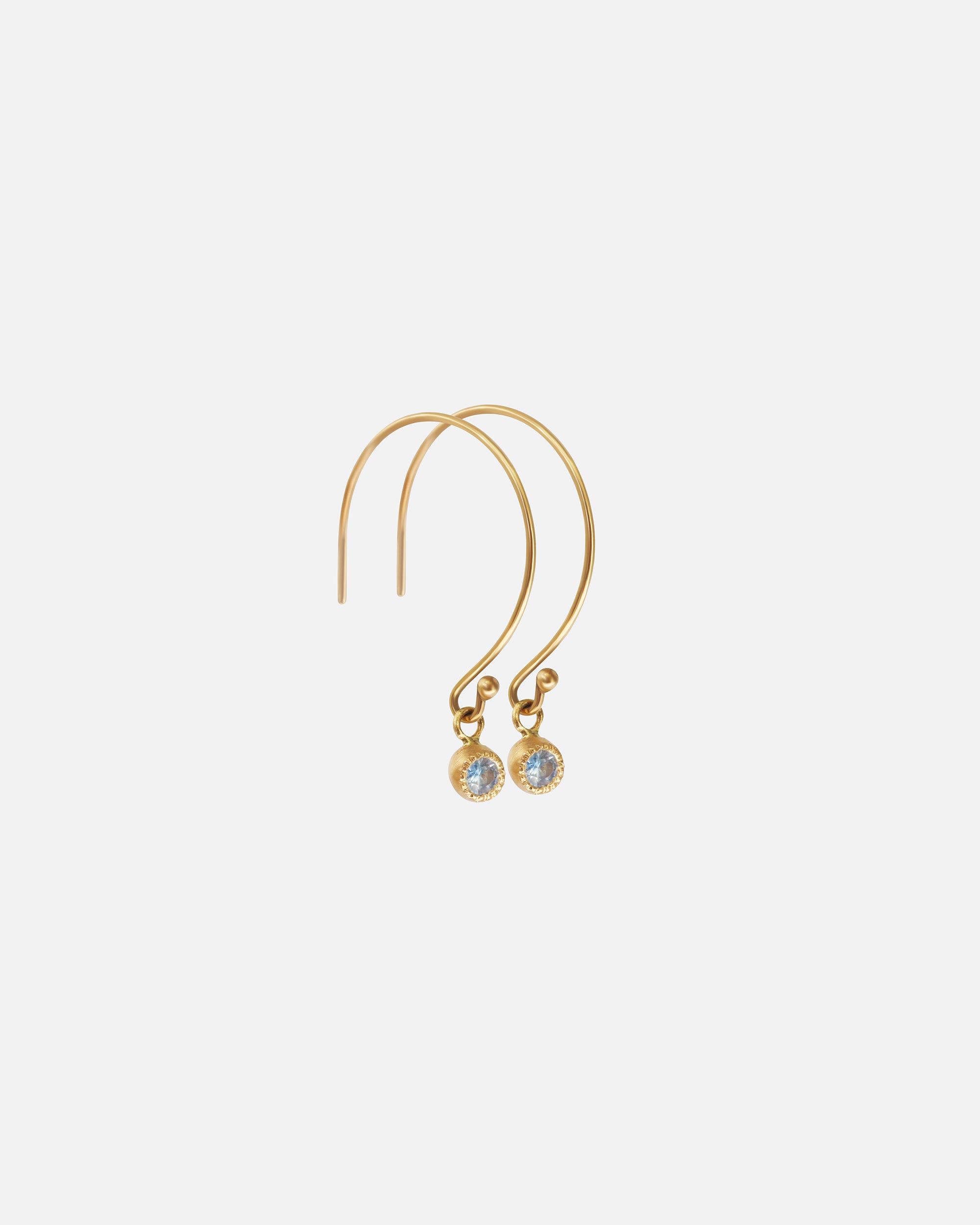 Melee Ball Loop Earrings - Light Blue Sapphire Gemstone Jewelry for Women | Elegant Gift for Brides, Parties & Special Occasions