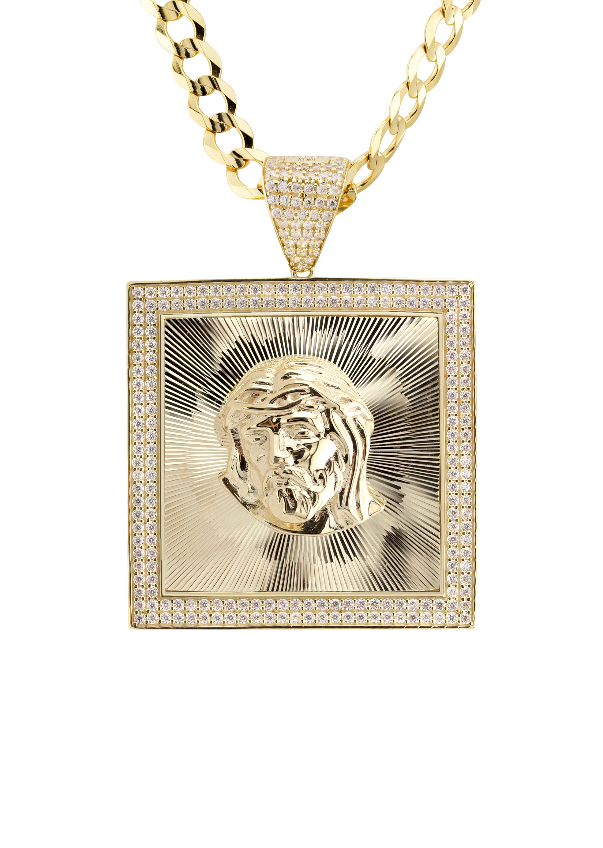 10K Yellow Gold Jesus Head Necklace - 9-23 Grams | Religious Jewelry for Men & Women | Perfect for Church, Baptism & Daily Wear