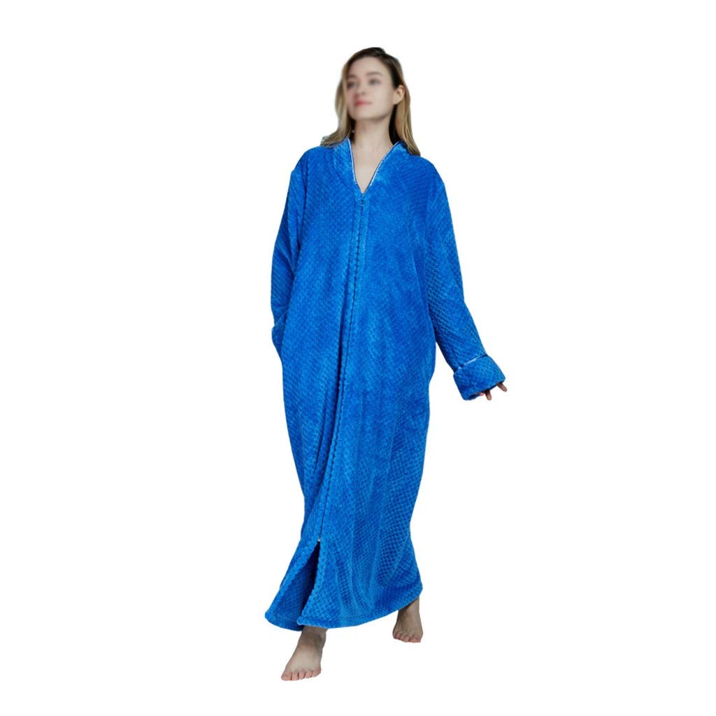 XJJZS Men's & Women's Thick Flannel Pajama Set - Winter Velvet Bathrobe with Zipper, Warm Fleece Nightgown for Home & Lounge (Gray, XL) - Perfect for Cozy Evenings & Relaxation