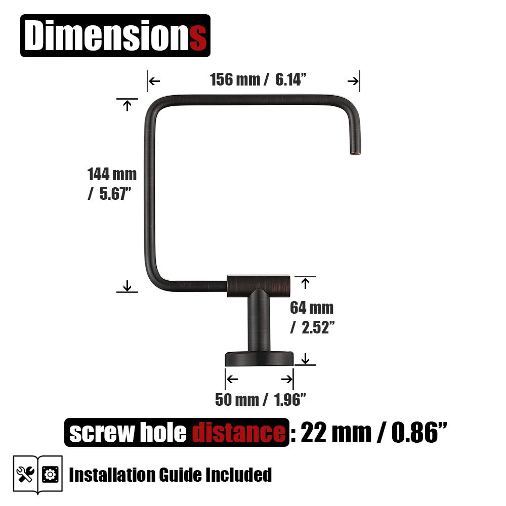 Oil Rubbed Bronze Towel Ring - 6