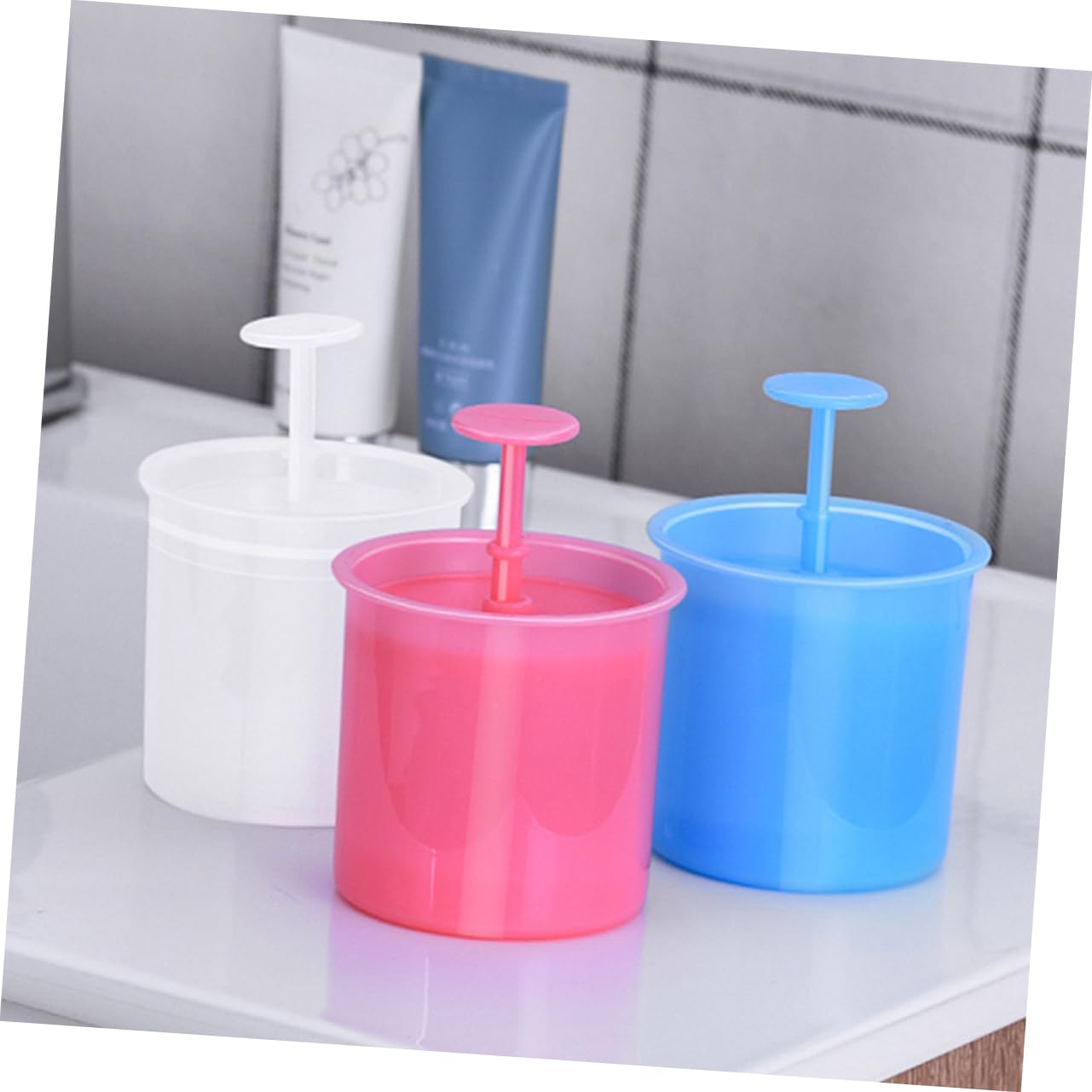 3pcs Plastic Facial Bubbler Maker - Portable Body Wash Bubble Tool for Face & Skin Care | Random Colors | Perfect for Spa, Bath Time & Kids Play