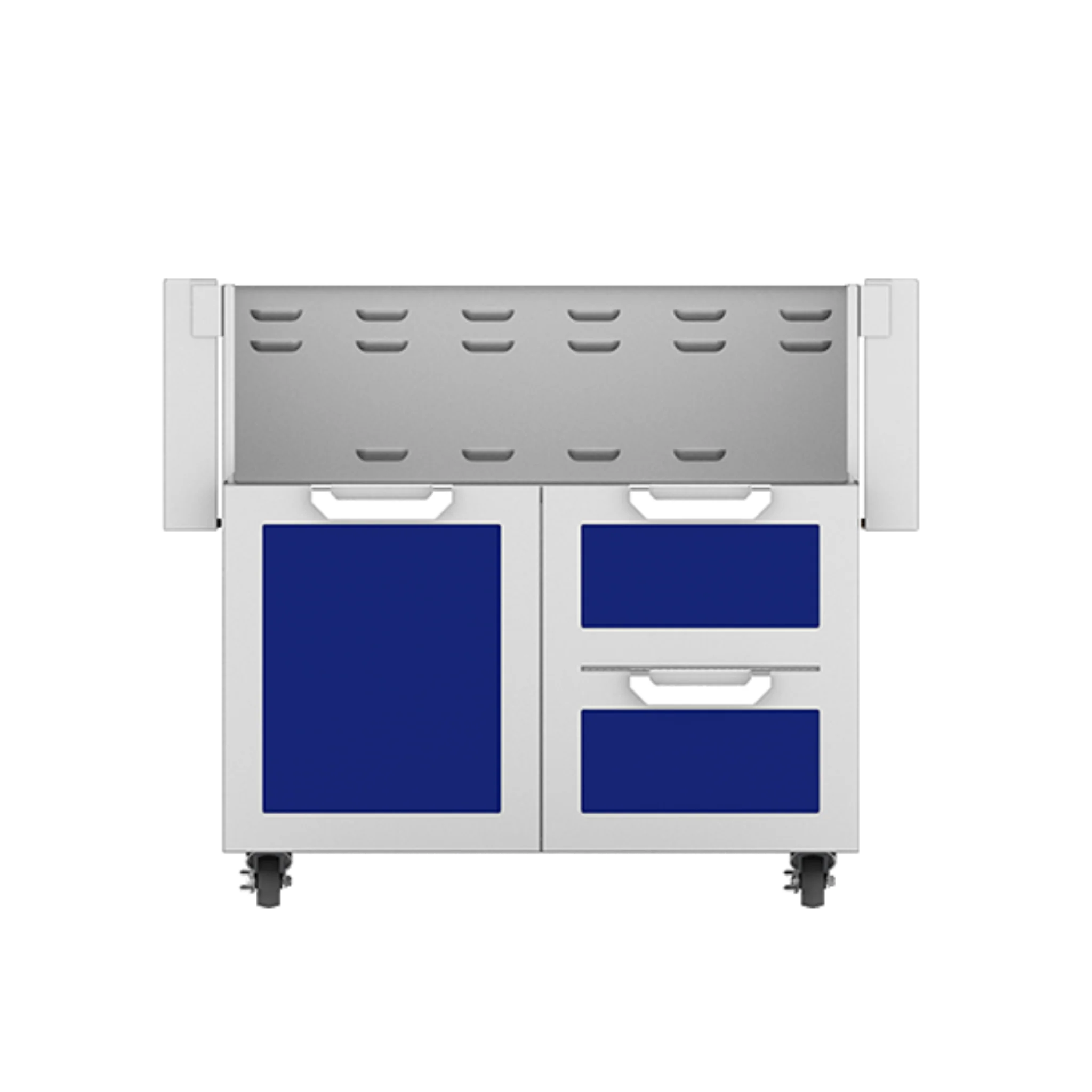 Hestan GCR36 36-Inch Outdoor Tower Cart with Door & Double Drawers - Heavy Duty Stainless Steel Kitchen Utility Cart for Patio, BBQ, Garden & Commercial Use