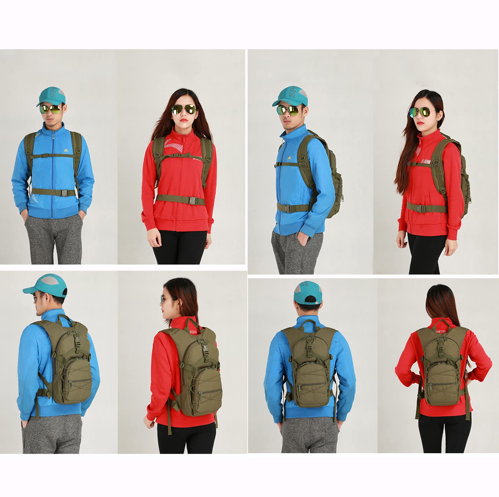 Tactical MOLLE Backpack 15L - Waterproof Military Army Backpack for Outdoor Travel, Hiking, Trekking & Climbing - Breathable Daypack with Jungle Camouflage Design - Perfect for Camping, Airsoft & Survival Gear