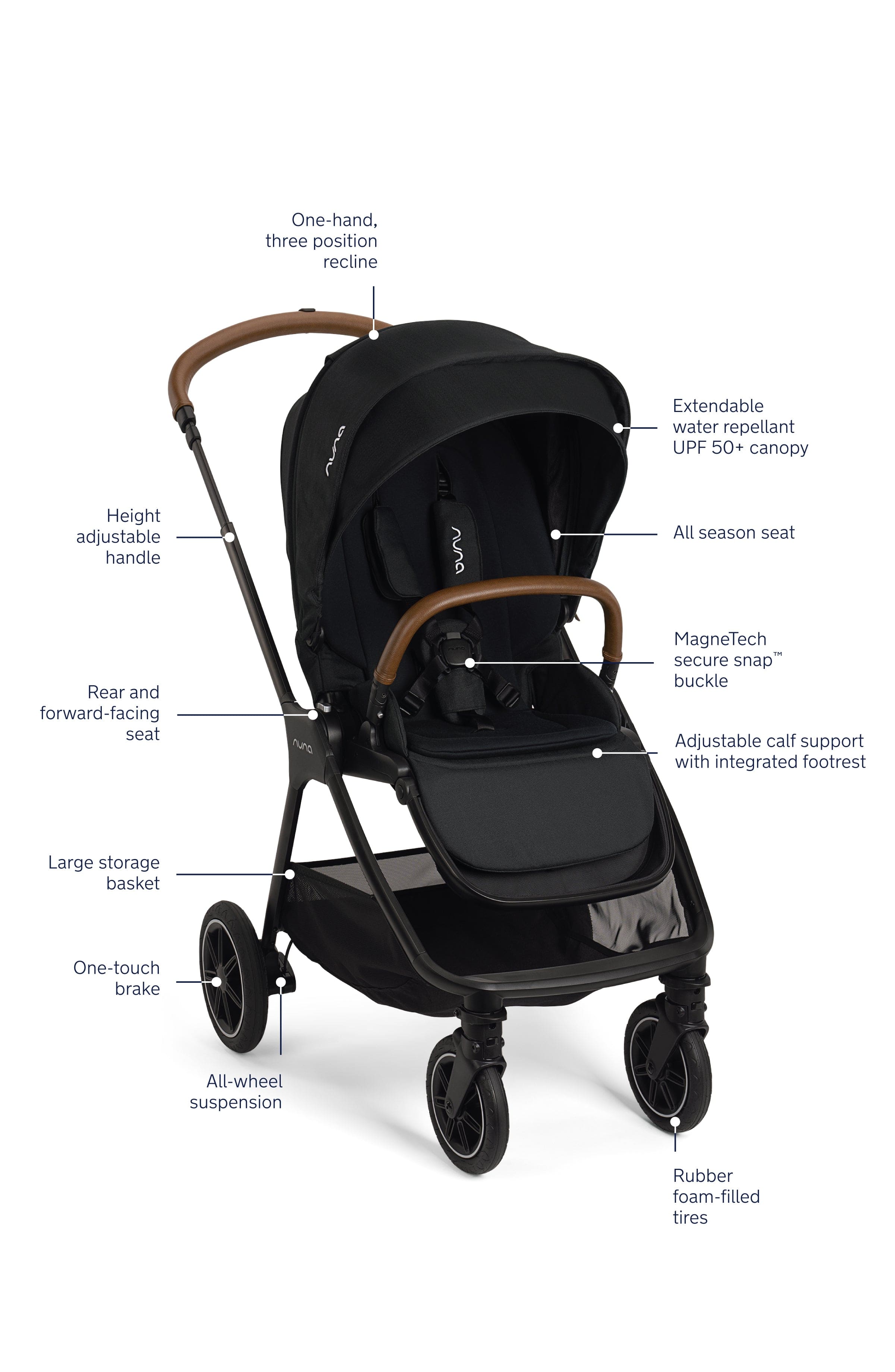 Nuna TRIV Next Stroller - Lightweight, Compact, and Reversible Baby Stroller for Travel & Everyday Use | Perfect for Urban Parents & On-the-Go Families
