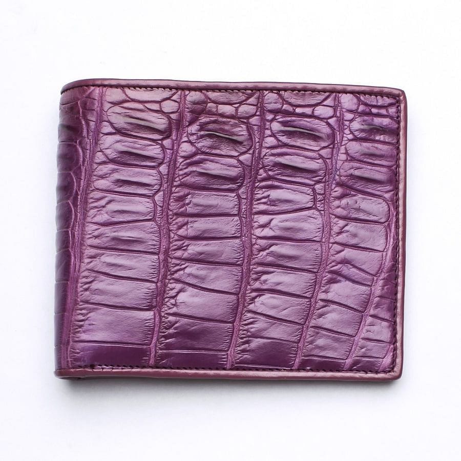Luxury Purple Crocodile Leather Men's Wallet - RFID Blocking Bifold Credit Card Holder - Perfect for Business, Travel & Everyday Use (Gift for Him)