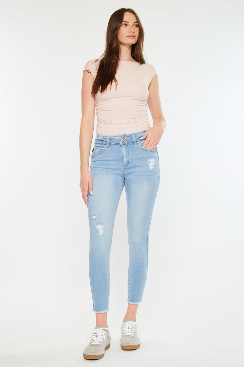 Danica High Rise Ankle Skinny Jeans for Women - Stretchy Slim Fit Denim Pants, Comfortable Everyday Wear for Casual Outfits and Date Nights