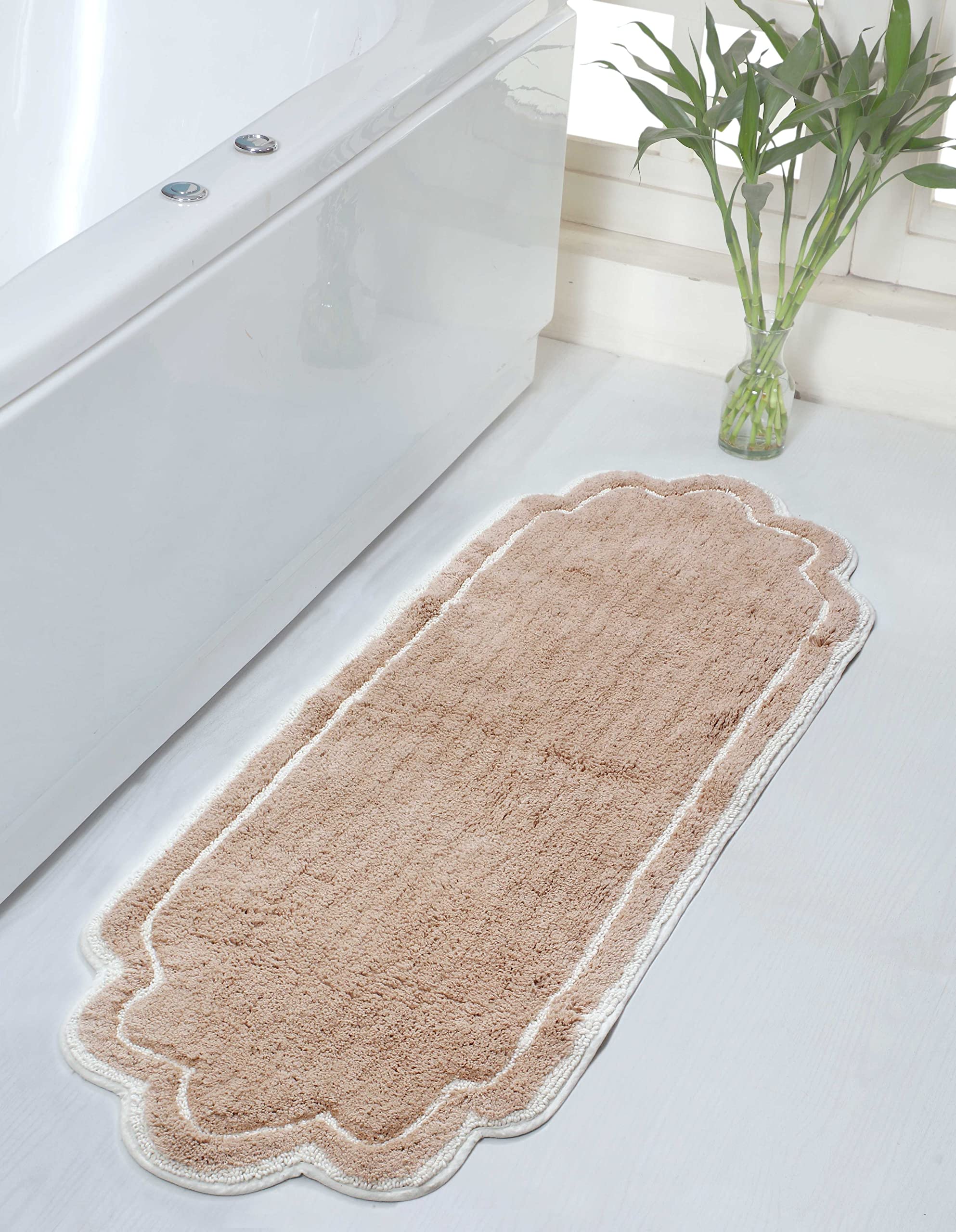 Home Weavers Allure Collection 100% Cotton Tufted Bathroom Rug - Soft, Absorbent & Non-Slip Bath Mat for Bathroom Floor - Machine Washable Runner (21