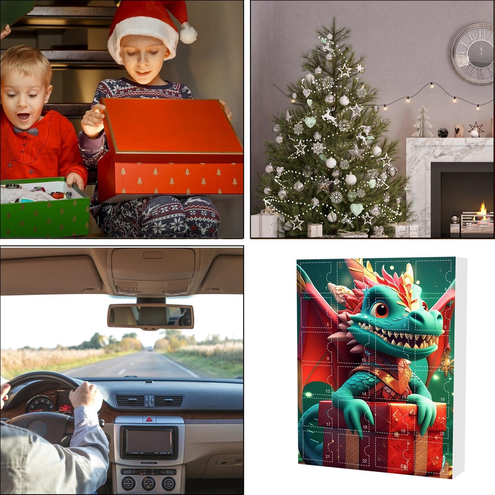 Dinosaur Pendant Advent Calendar - 24 Days Christmas Countdown Calendar with Dragon Pendants | Festive Holiday Decor for Kids, Christmas Tree Ornaments & Unique Gift Idea for Dinosaur Lovers