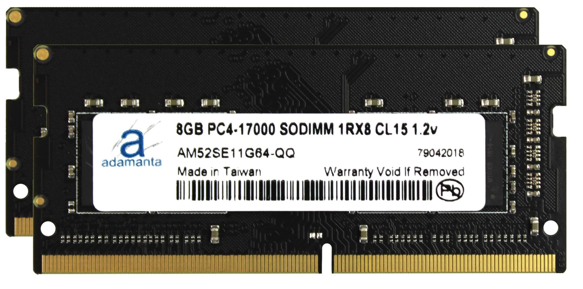 Adamanta 16GB (2x8GB) DDR4 2133MHz SODIMM RAM Upgrade Kit for MSi Cubi 2 Plus Laptop - PC4-17000, CL15, 1.2V, 1Rx8 - Boost Performance for Gaming, Multitasking & Video Editing