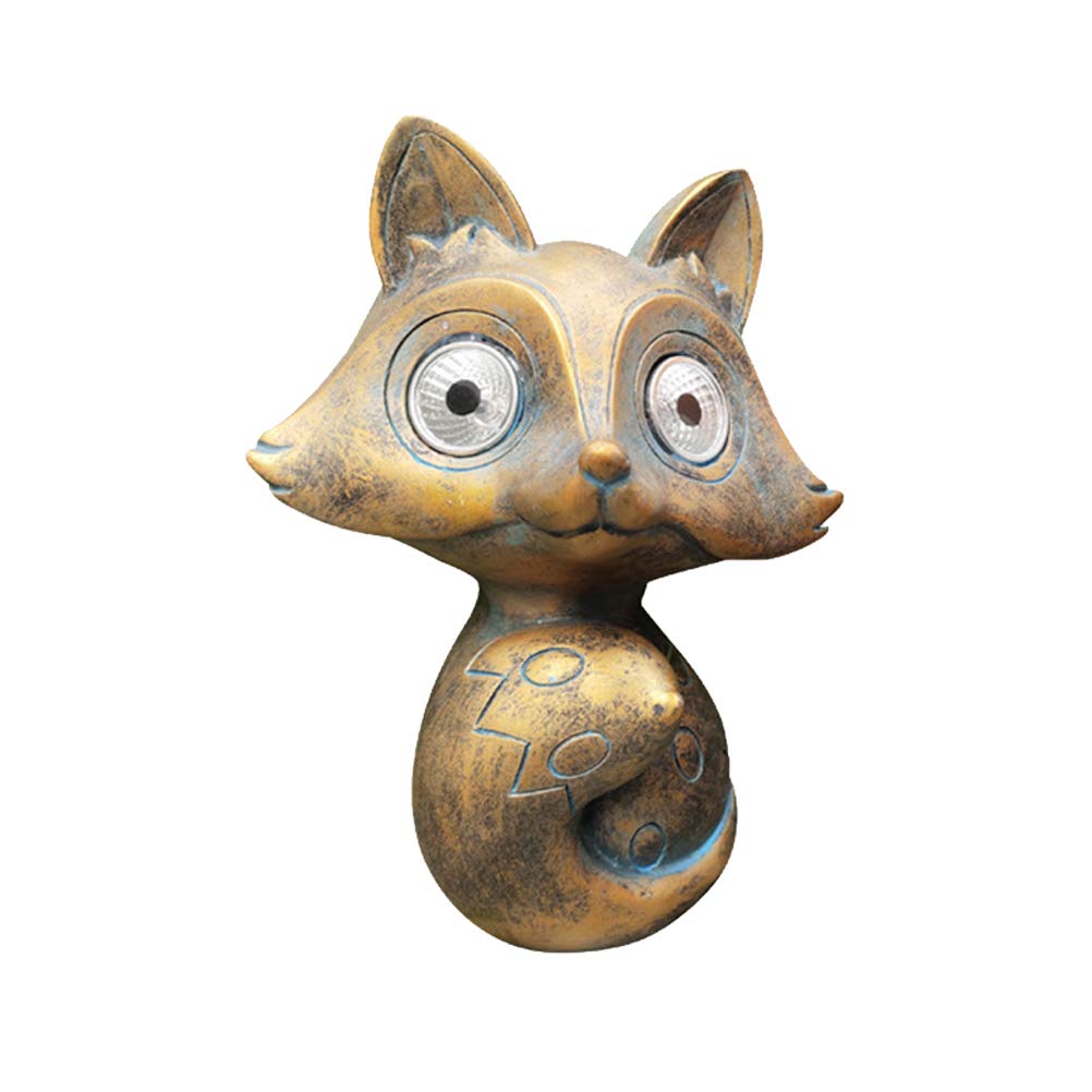 YARDWE Solar Garden Light - Decorative Fox Lamp for Backyard, Landscape & Outdoor Decor (Light Brown) | Solar Powered LED Light for Pathways, Patios & Gardens