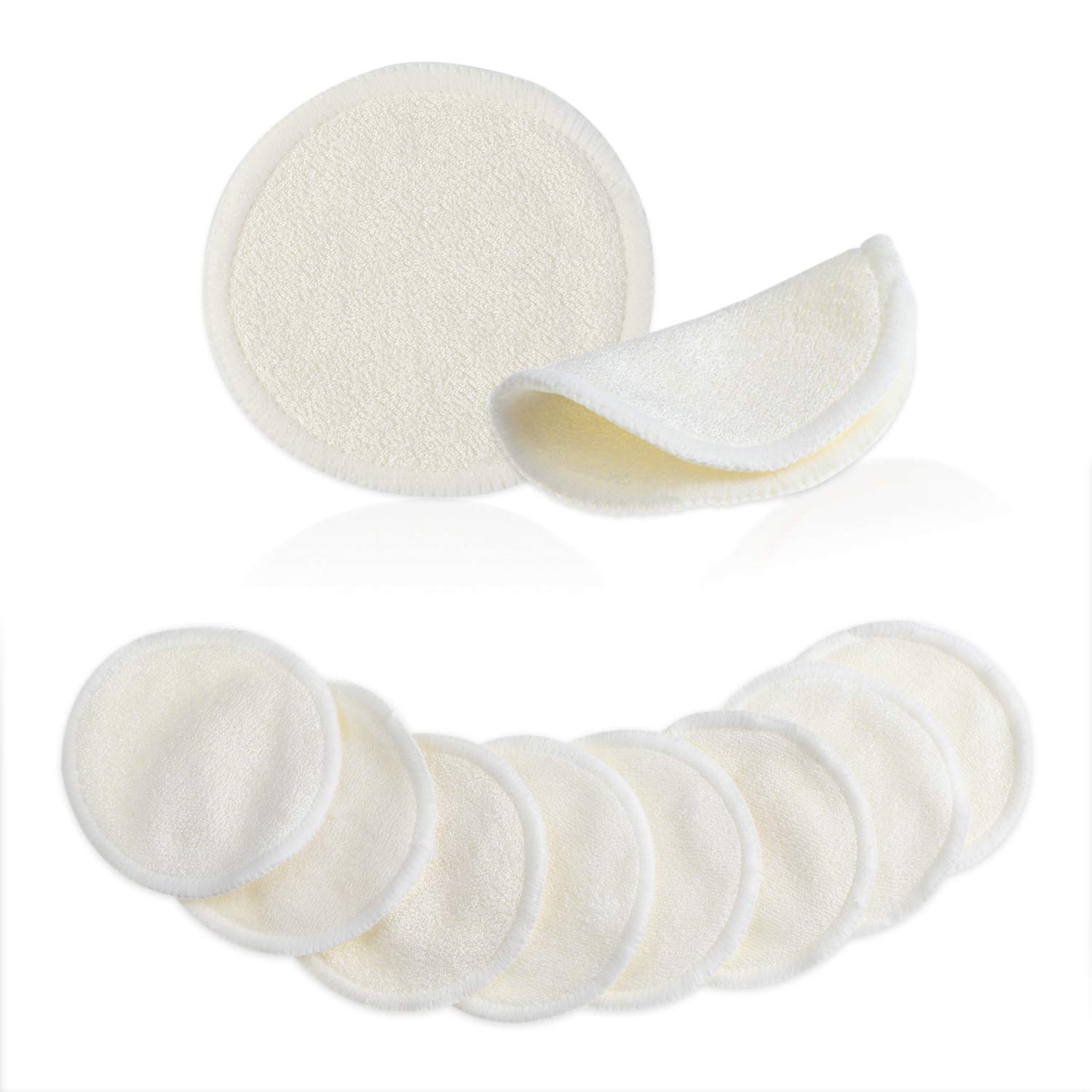 16 Pack Reusable Bamboo Makeup Remover Pads - Eco-Friendly Cotton Rounds with Wash Bag for Gentle Eye & Face Cleansing | Perfect for Travel, Daily Skincare & Sustainable Beauty Routine