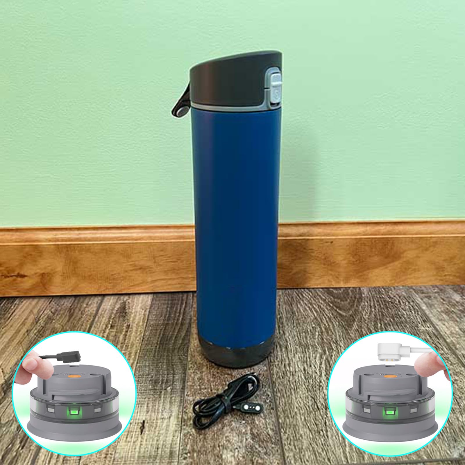 Original Title: Charger Compatible with HidrateSpark Steel/HidrateSpark PRO Charger Charging Cable Cord Magnetic USB Cradle Accessories   Optimized Title: **HidrateSpark Steel & PRO Magnetic USB Charger Cable - Fast Charging Dock for HidrateSpark Water Bottles | Home, Office & Gym Use**