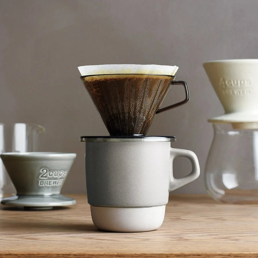 KINTO Stacking Slow Coffee Style Mug - 320ml Ceramic Coffee Cup for Pour Over & Drip Coffee | Perfect for Home, Office & Cafe Use